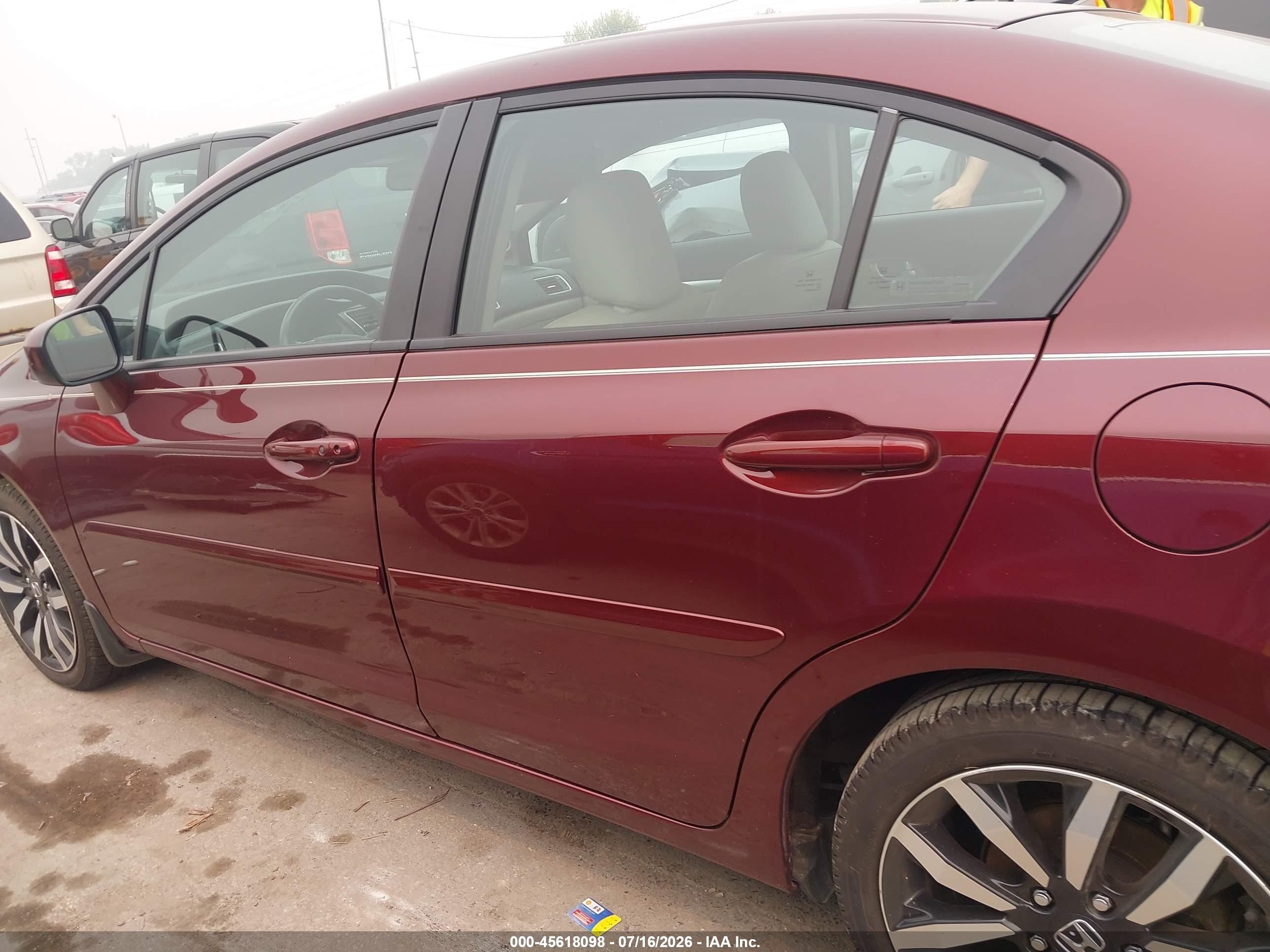 2014 Honda Civic Ex-l Burgundy vin: 2HGFB2F97EH548149