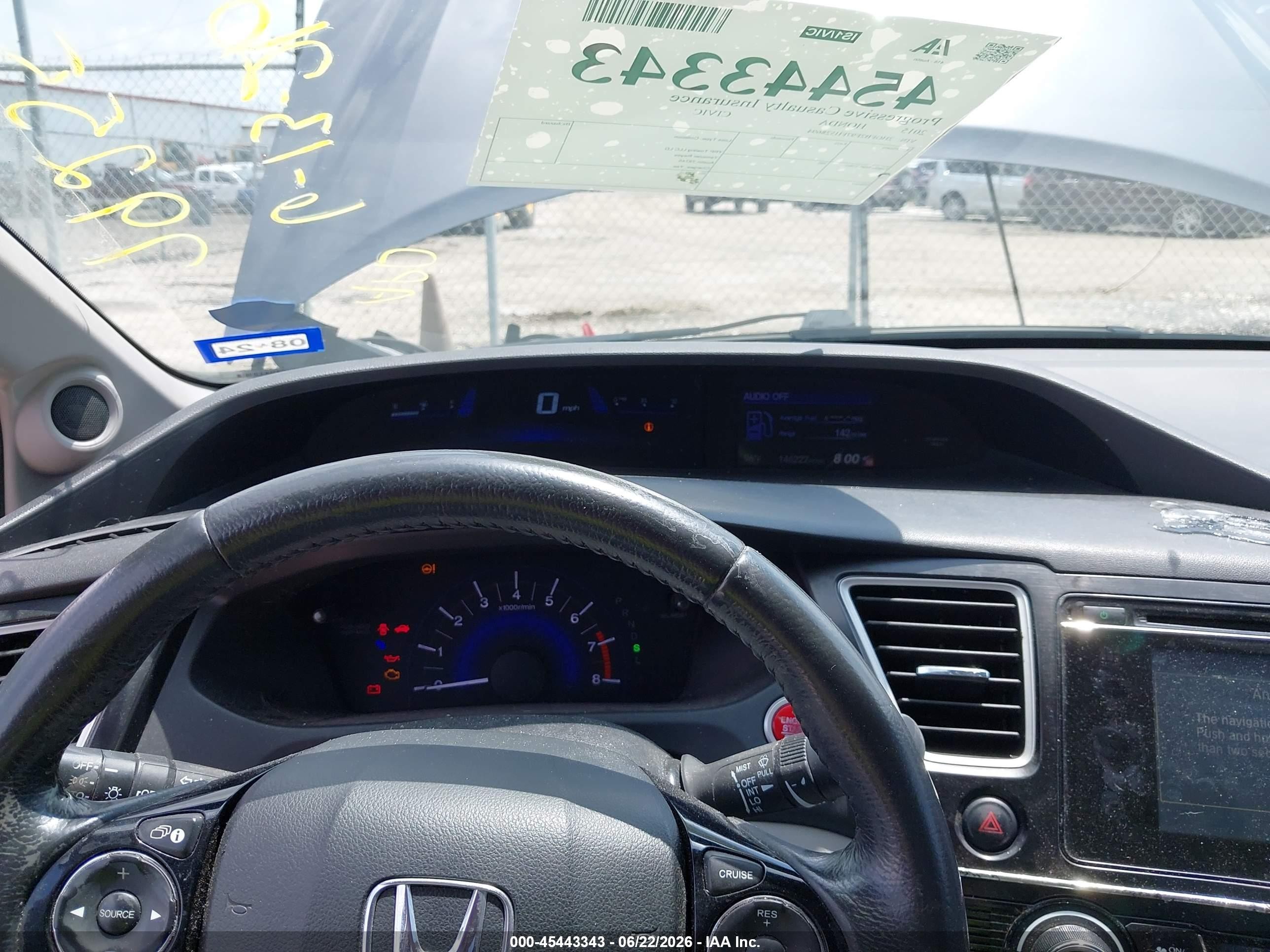2015 Honda Civic Ex-l Серый vin: 2HGFB2F97FH528694
