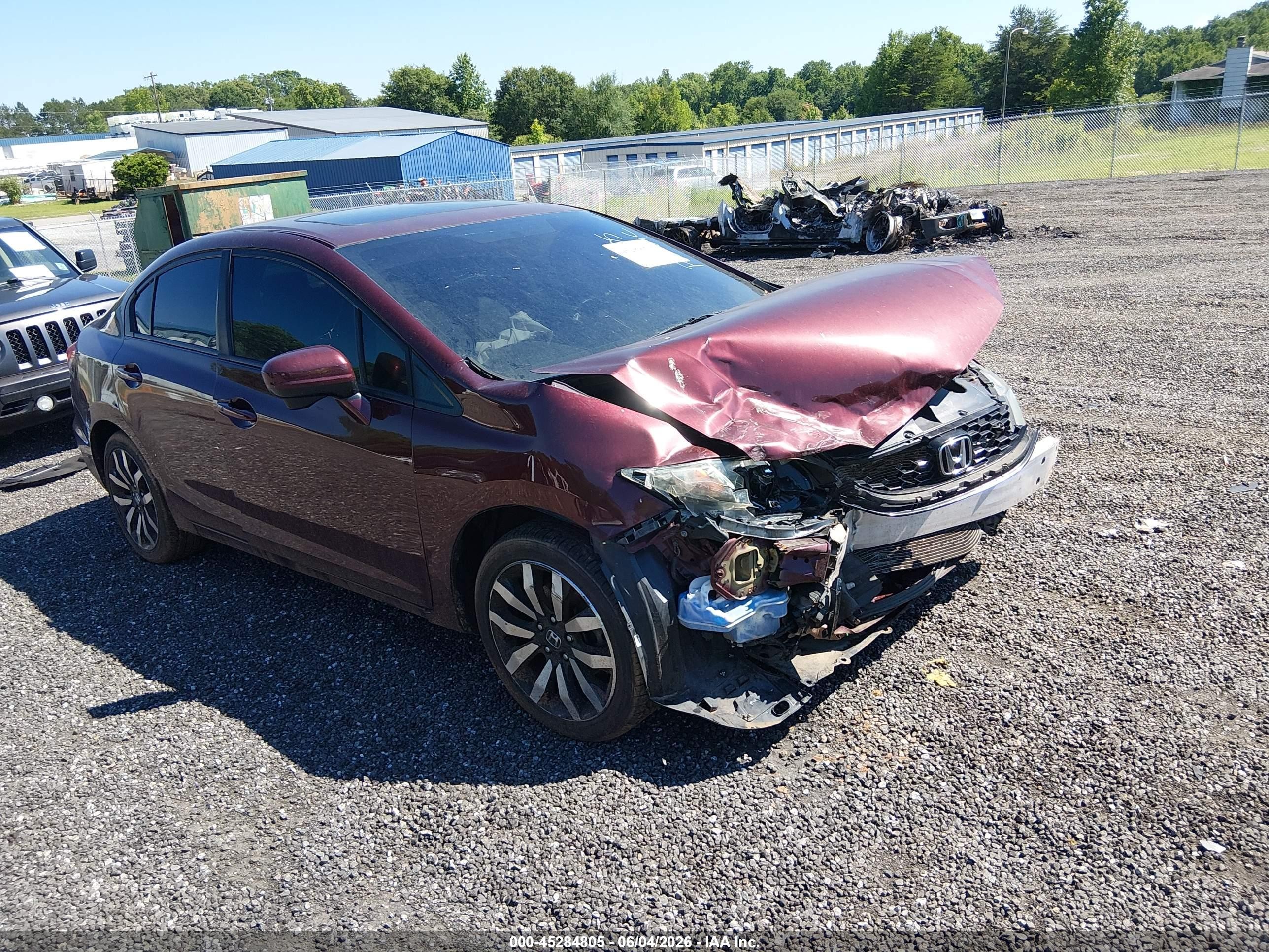 2015 Honda Civic Ex-l Burgundy vin: 2HGFB2F97FH540652