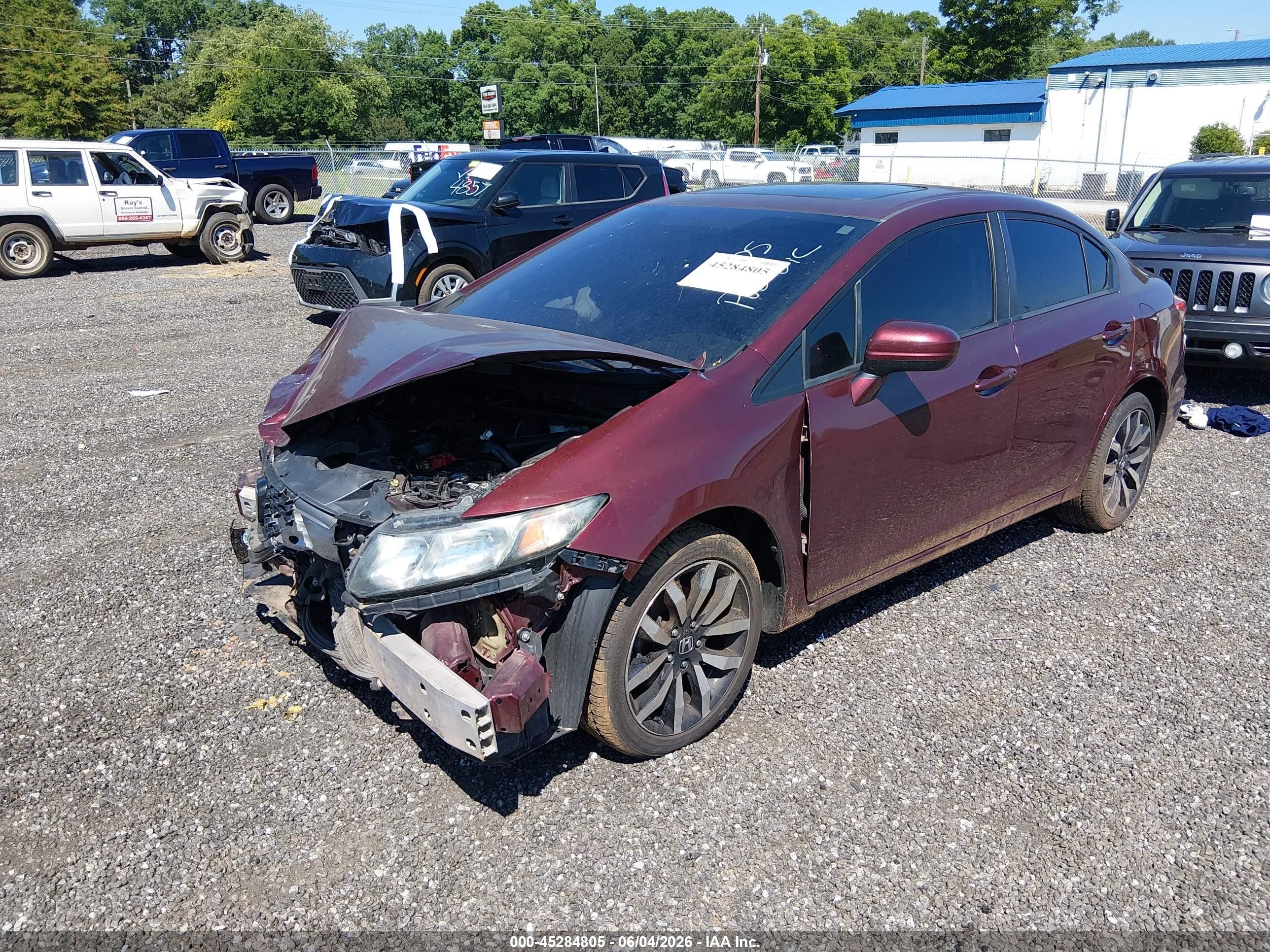 2015 Honda Civic Ex-l Burgundy vin: 2HGFB2F97FH540652