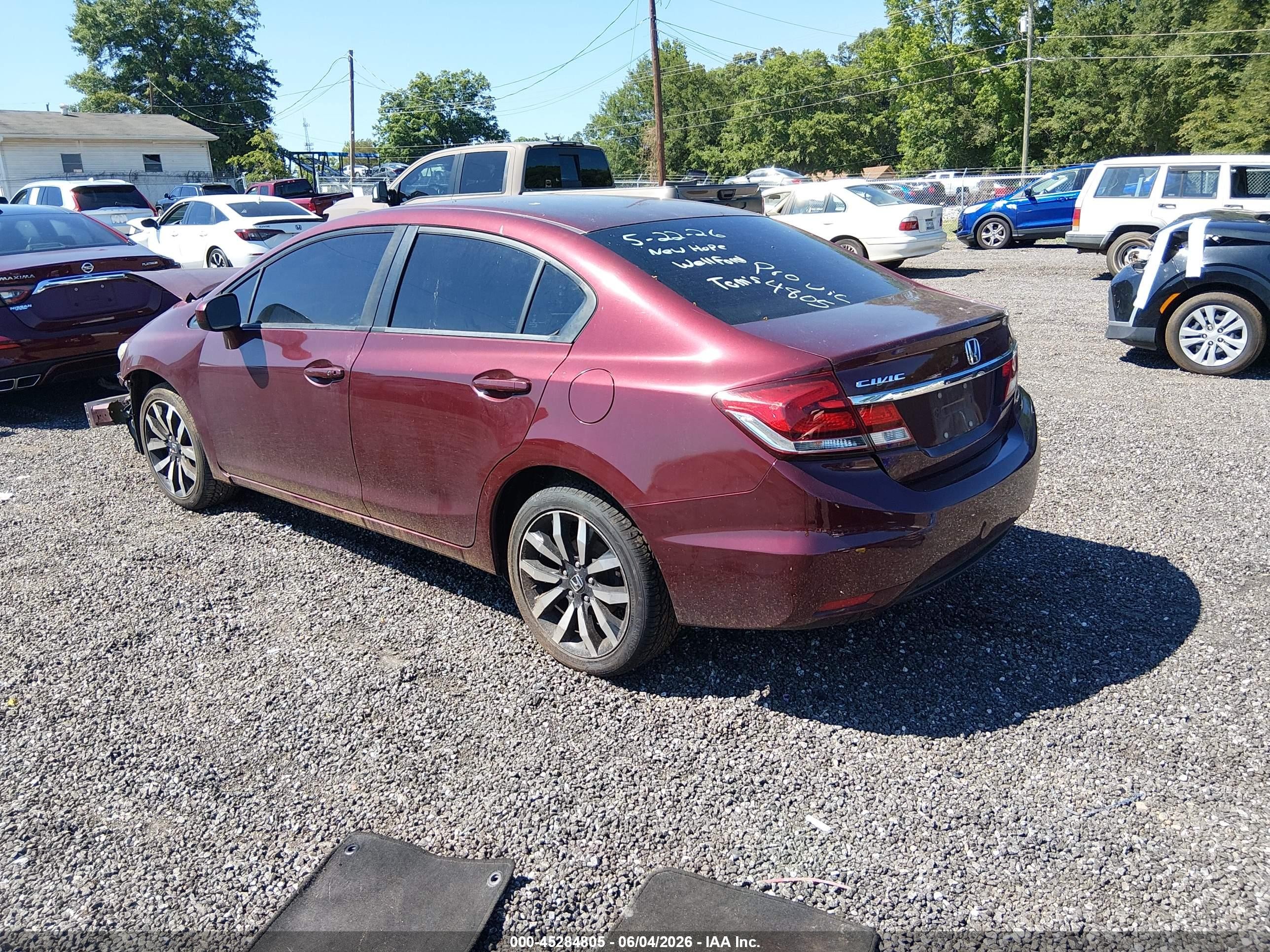 2015 Honda Civic Ex-l Burgundy vin: 2HGFB2F97FH540652