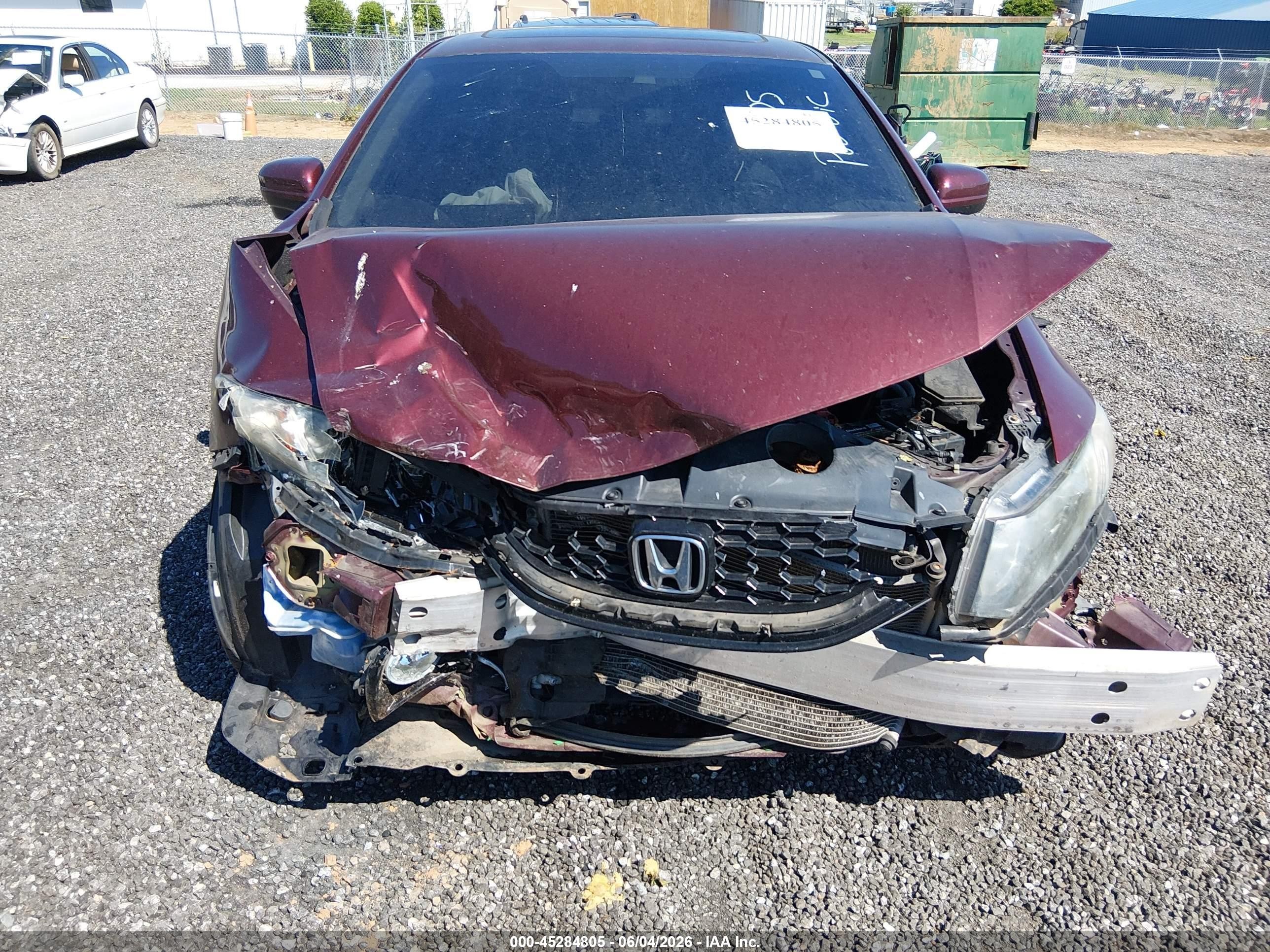 2015 Honda Civic Ex-l Burgundy vin: 2HGFB2F97FH540652