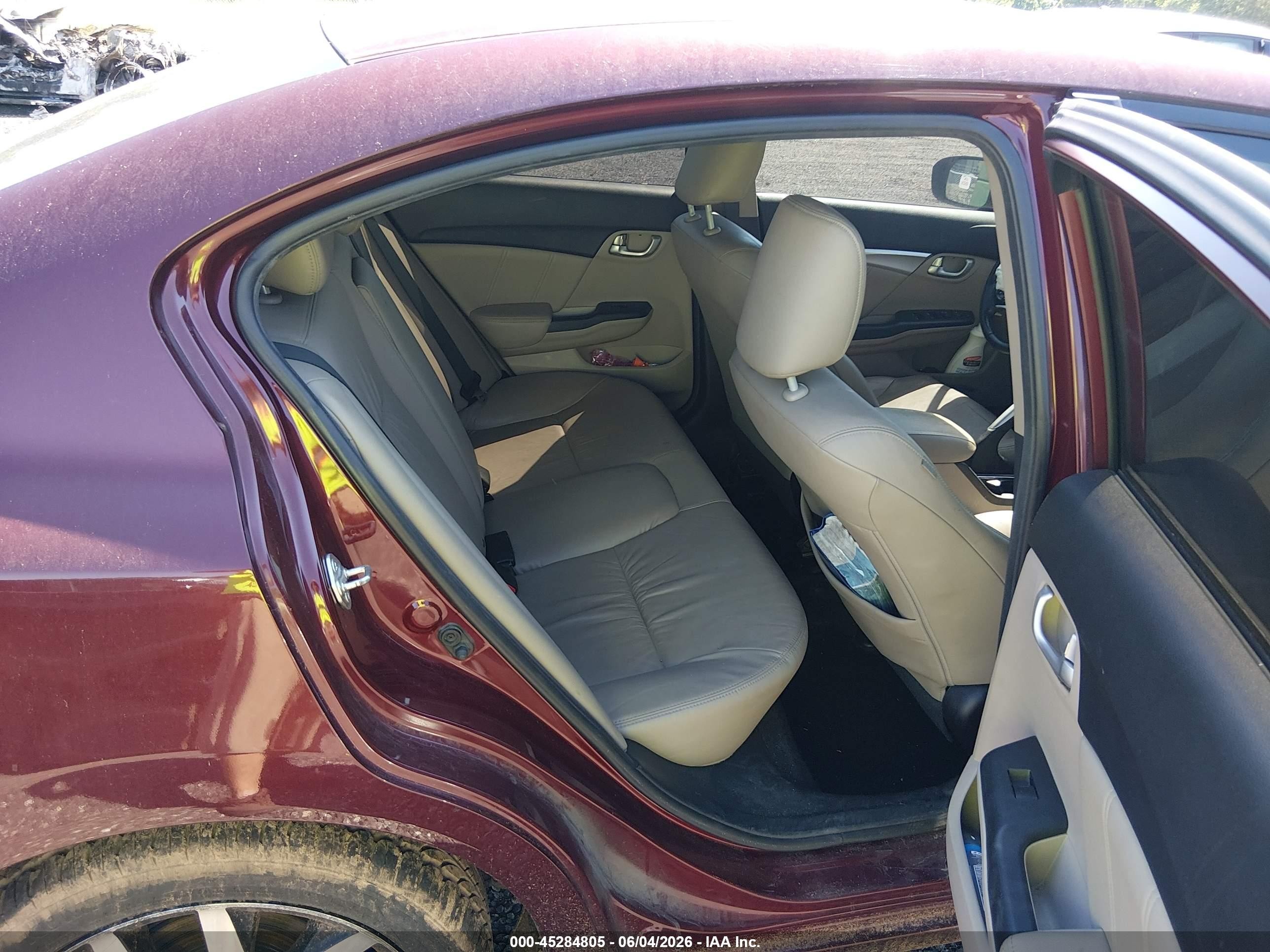 2015 Honda Civic Ex-l Burgundy vin: 2HGFB2F97FH540652