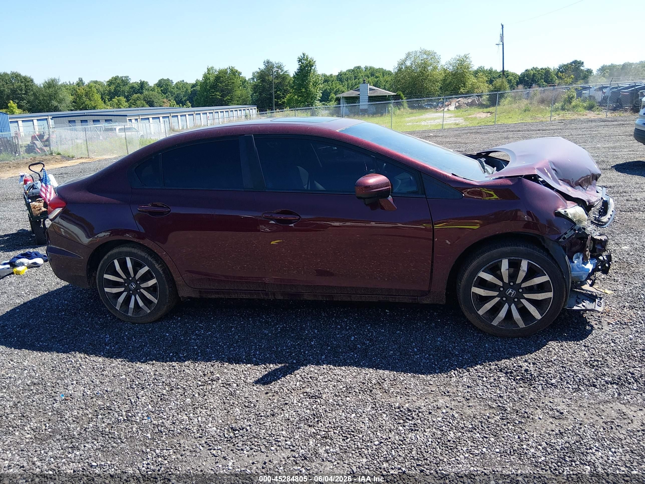 2015 Honda Civic Ex-l Burgundy vin: 2HGFB2F97FH540652