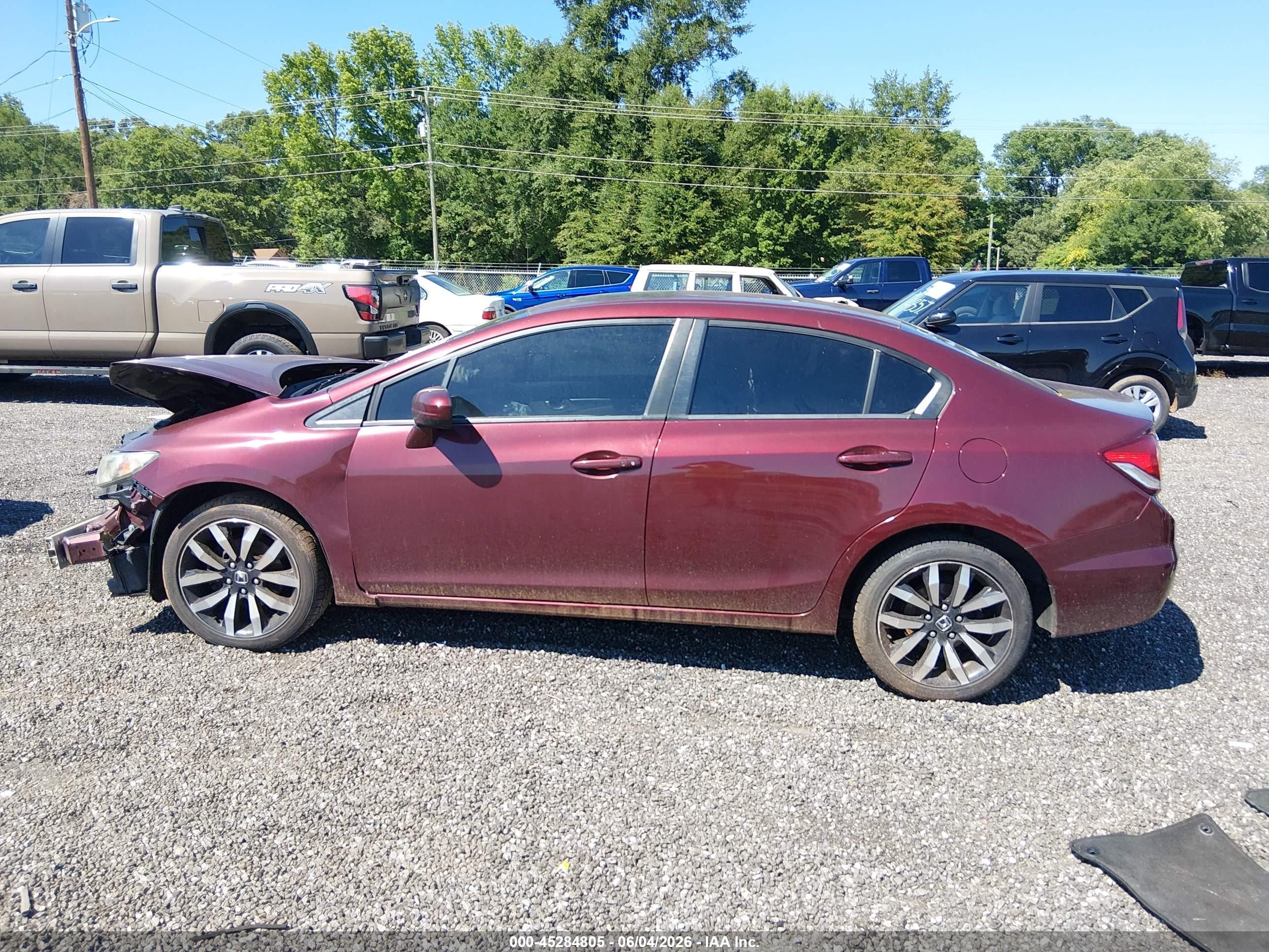 2015 Honda Civic Ex-l Burgundy vin: 2HGFB2F97FH540652
