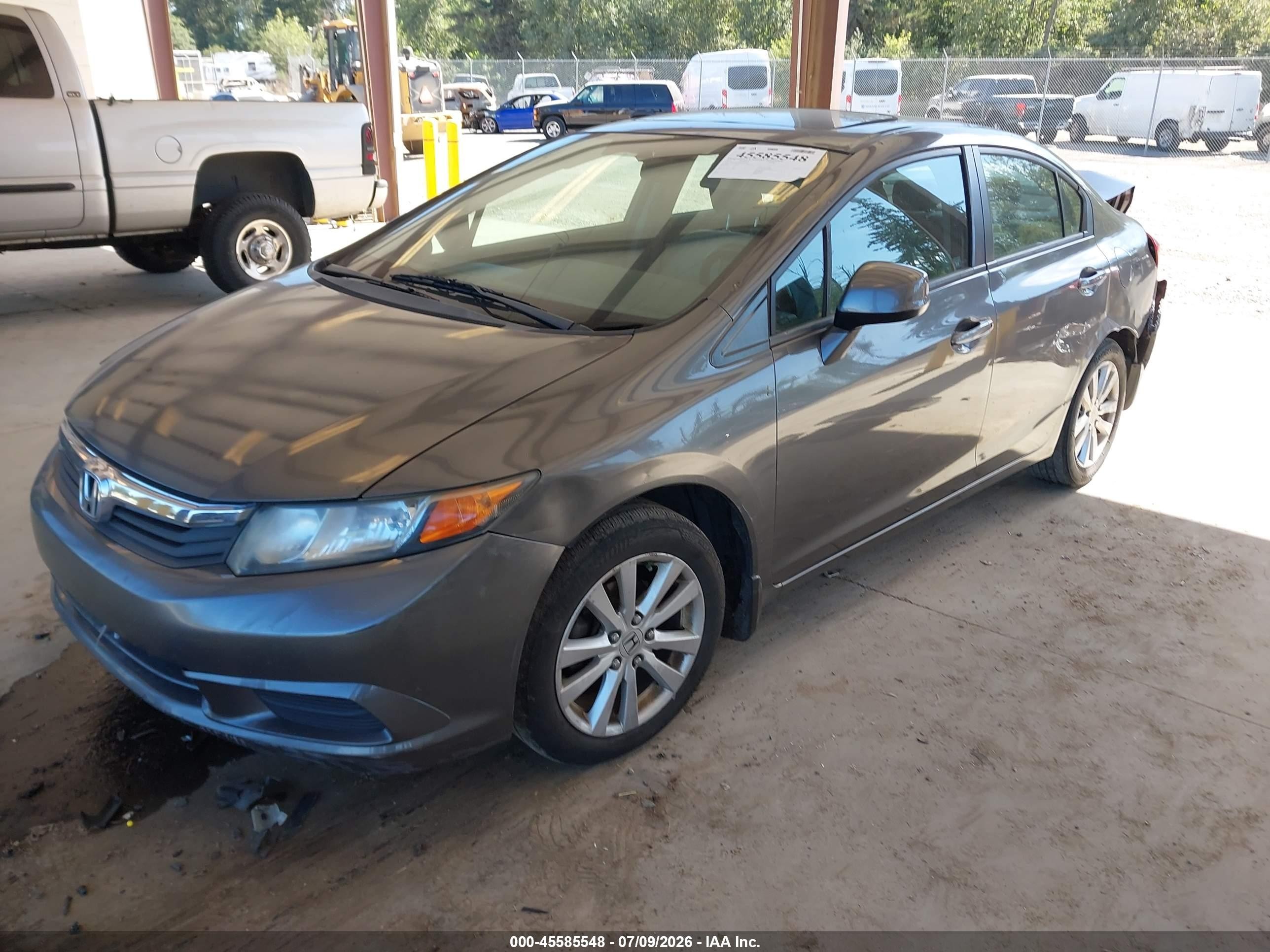 2012 Honda Civic Ex-l Gray vin: 2HGFB2F98CH039782