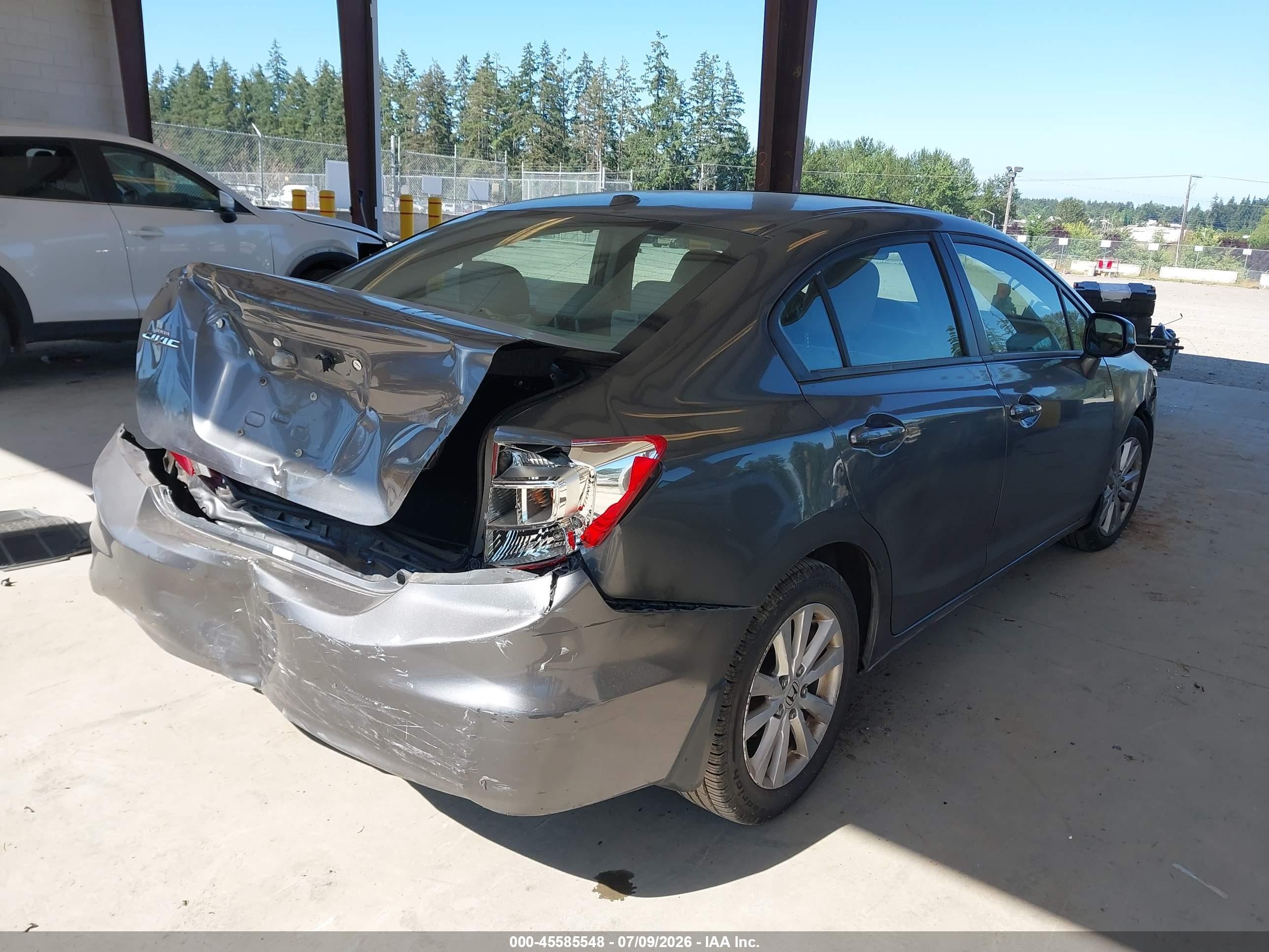 2012 Honda Civic Ex-l Gray vin: 2HGFB2F98CH039782