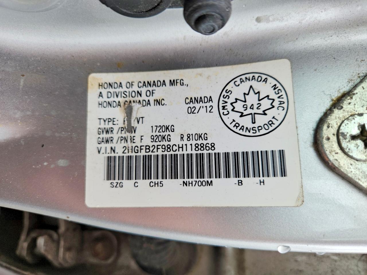 2012 Honda Civic Exl Серебряный vin: 2HGFB2F98CH118868