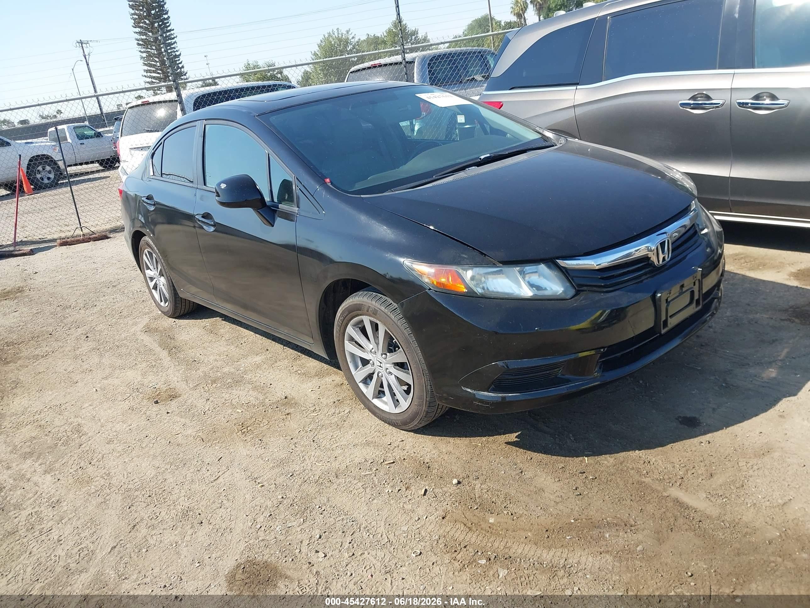 2012 Honda Civic Ex-l Black vin: 2HGFB2F98CH555303