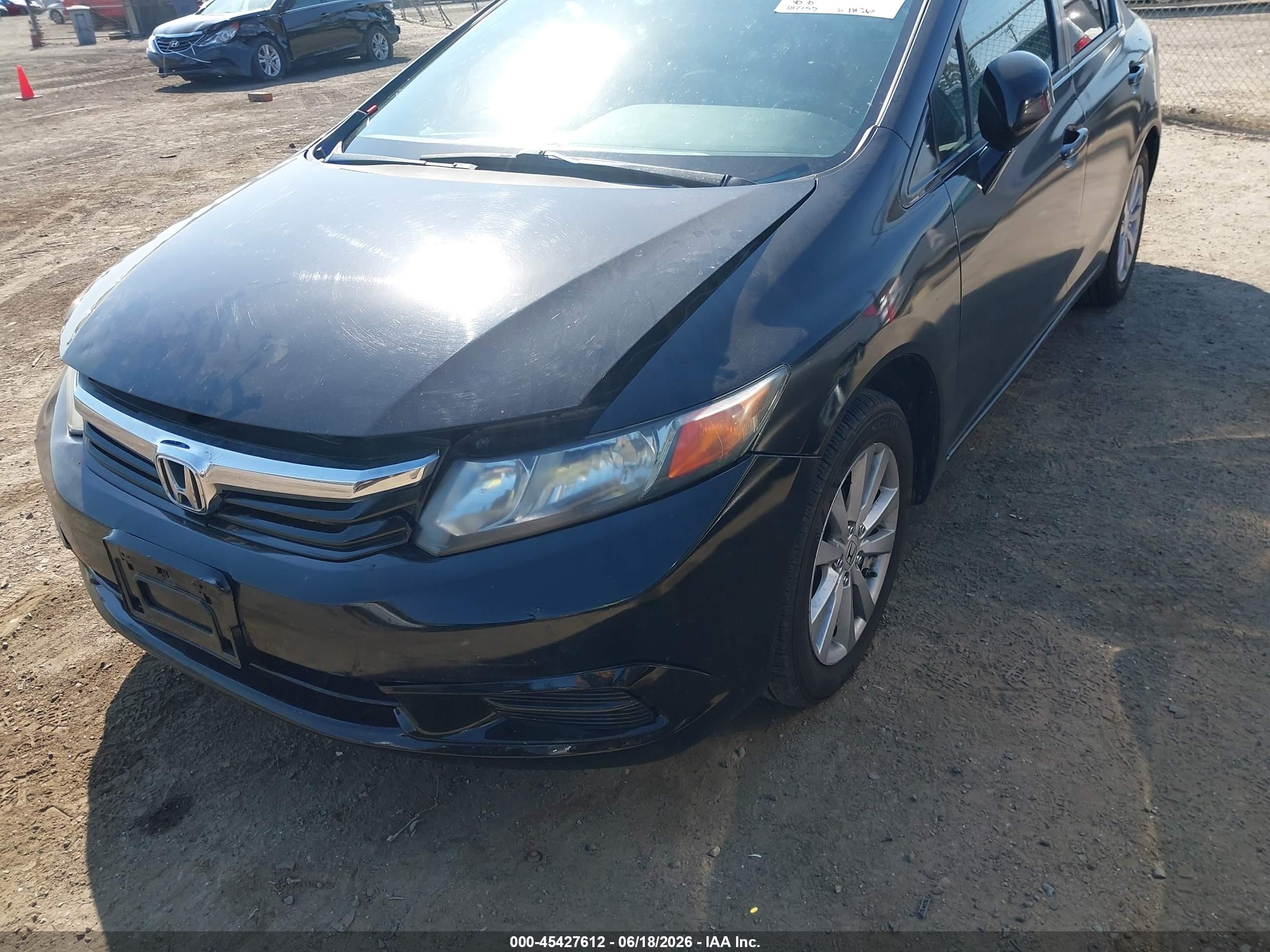 2012 Honda Civic Ex-l Black vin: 2HGFB2F98CH555303
