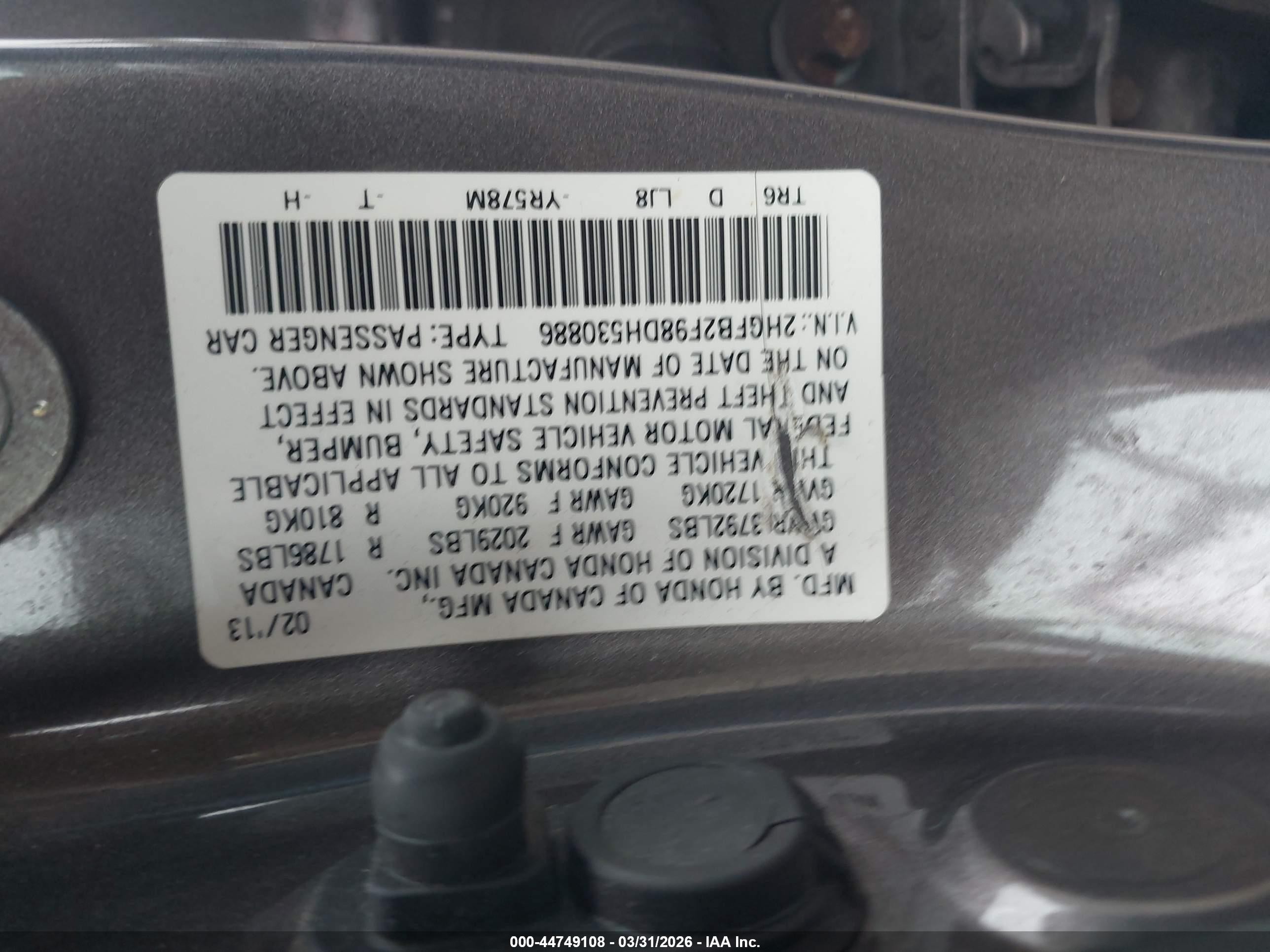 2013 Honda Civic Ex-l Beige vin: 2HGFB2F98DH530886