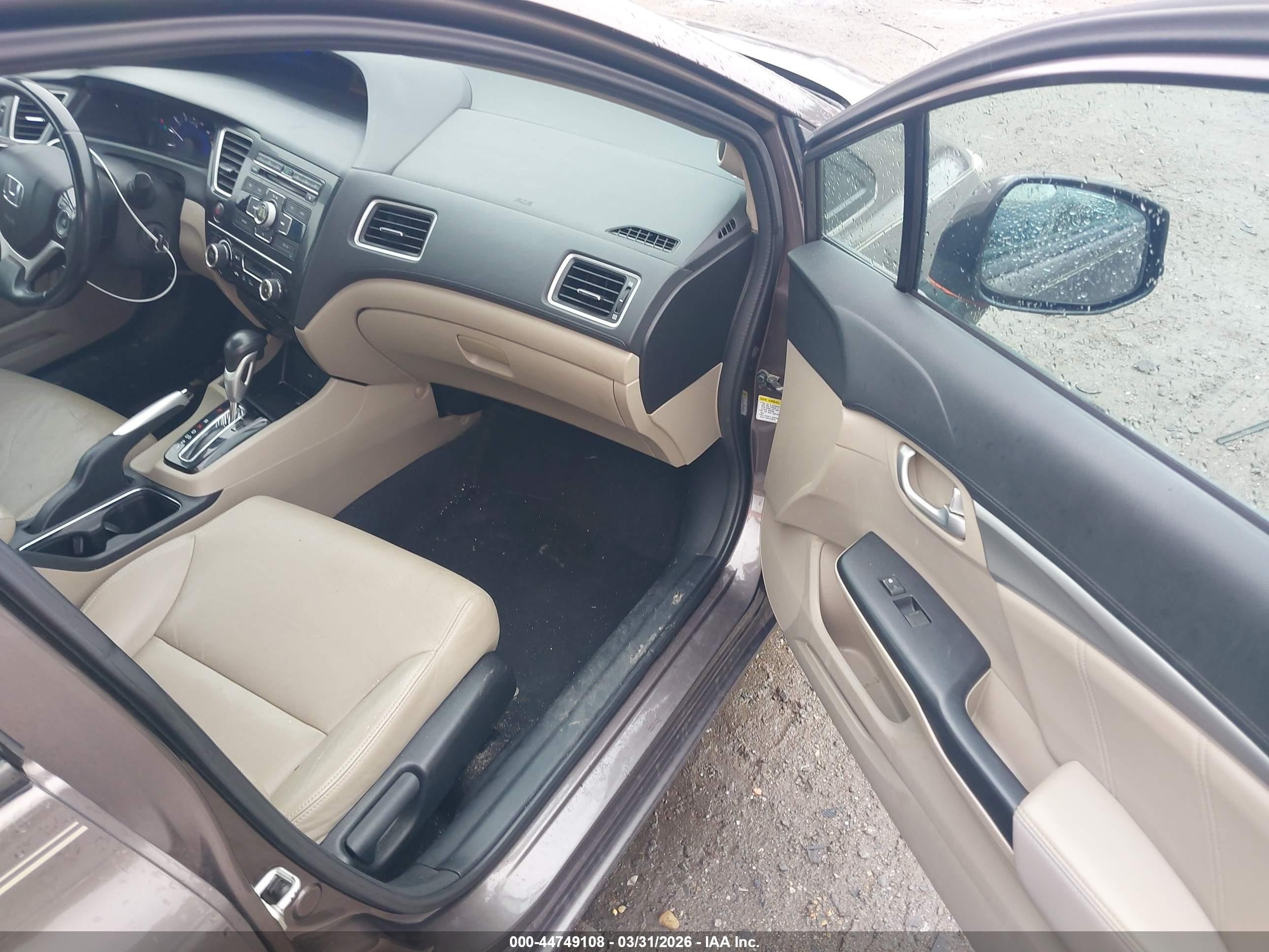 2013 Honda Civic Ex-l Beige vin: 2HGFB2F98DH530886