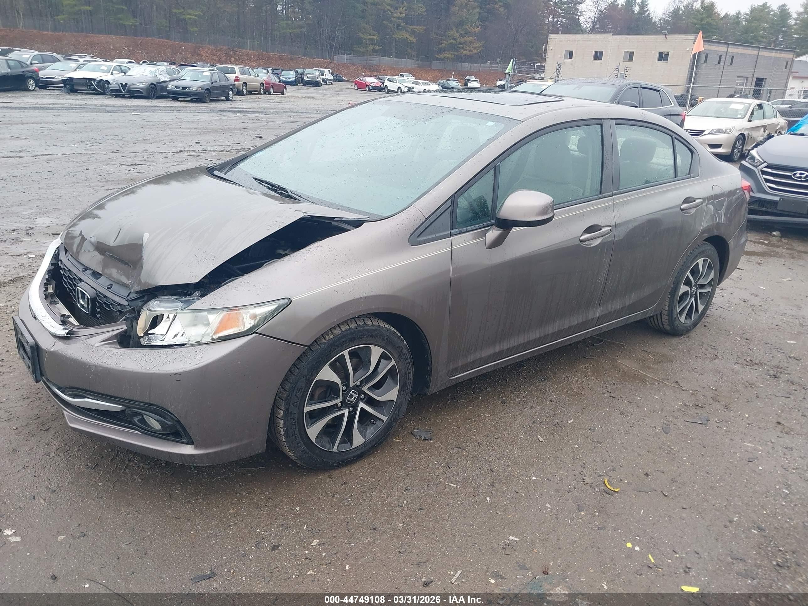 2013 Honda Civic Ex-l Beige vin: 2HGFB2F98DH530886