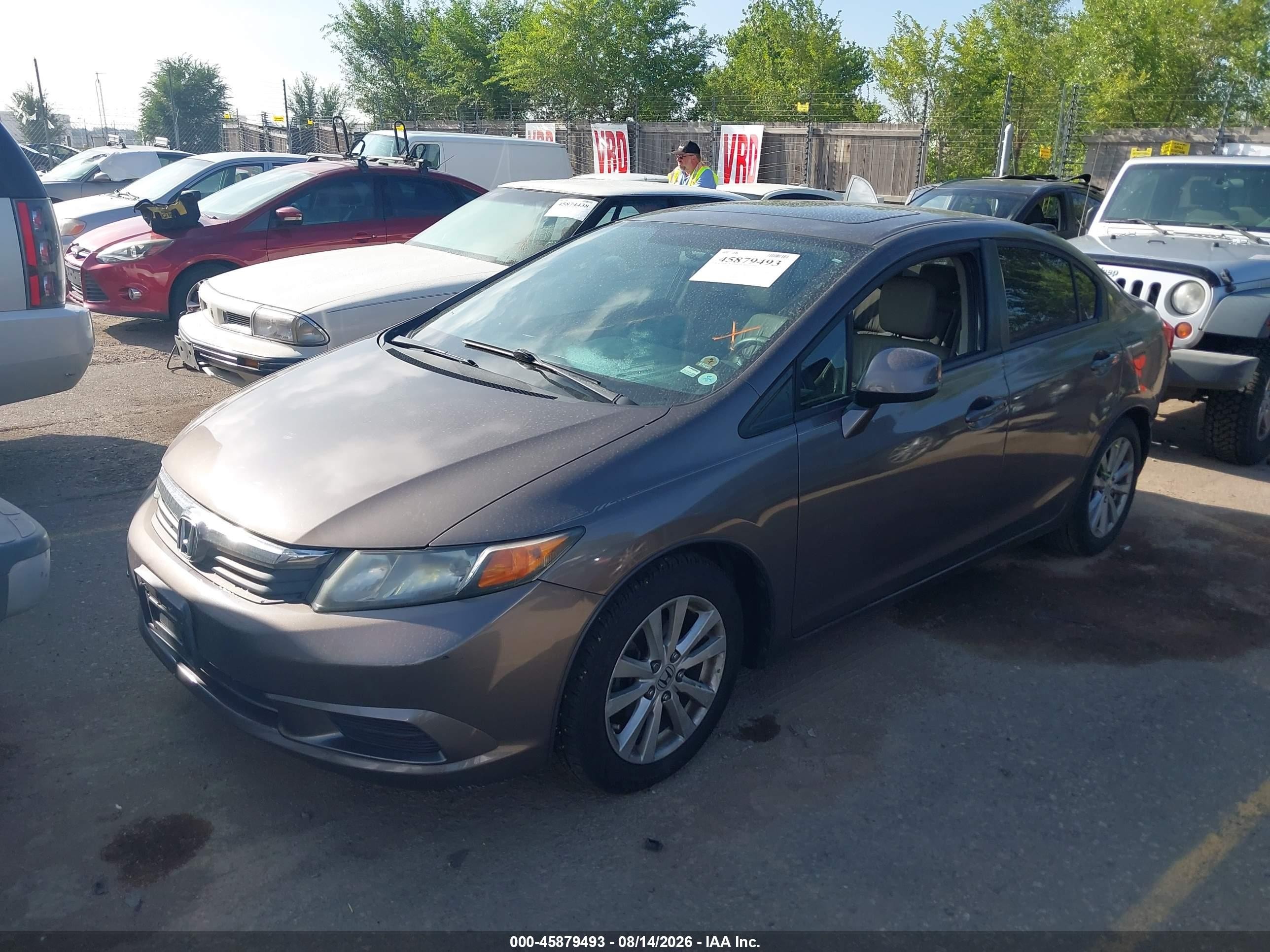 2012 Honda Civic Ex-l Gray vin: 2HGFB2F99CH518423