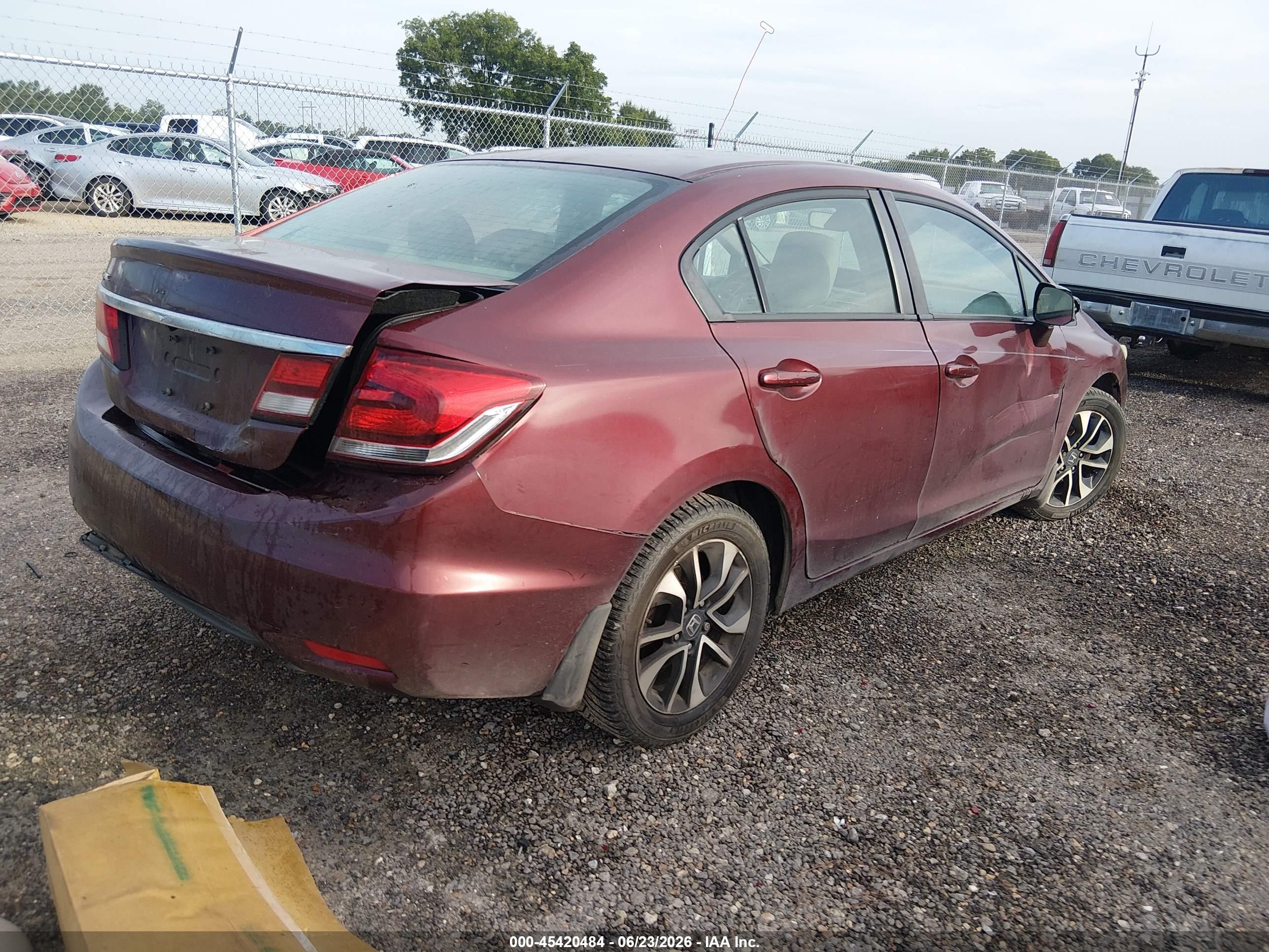 2013 Honda Civic Ex-l Бордовый vin: 2HGFB2F99DH508654