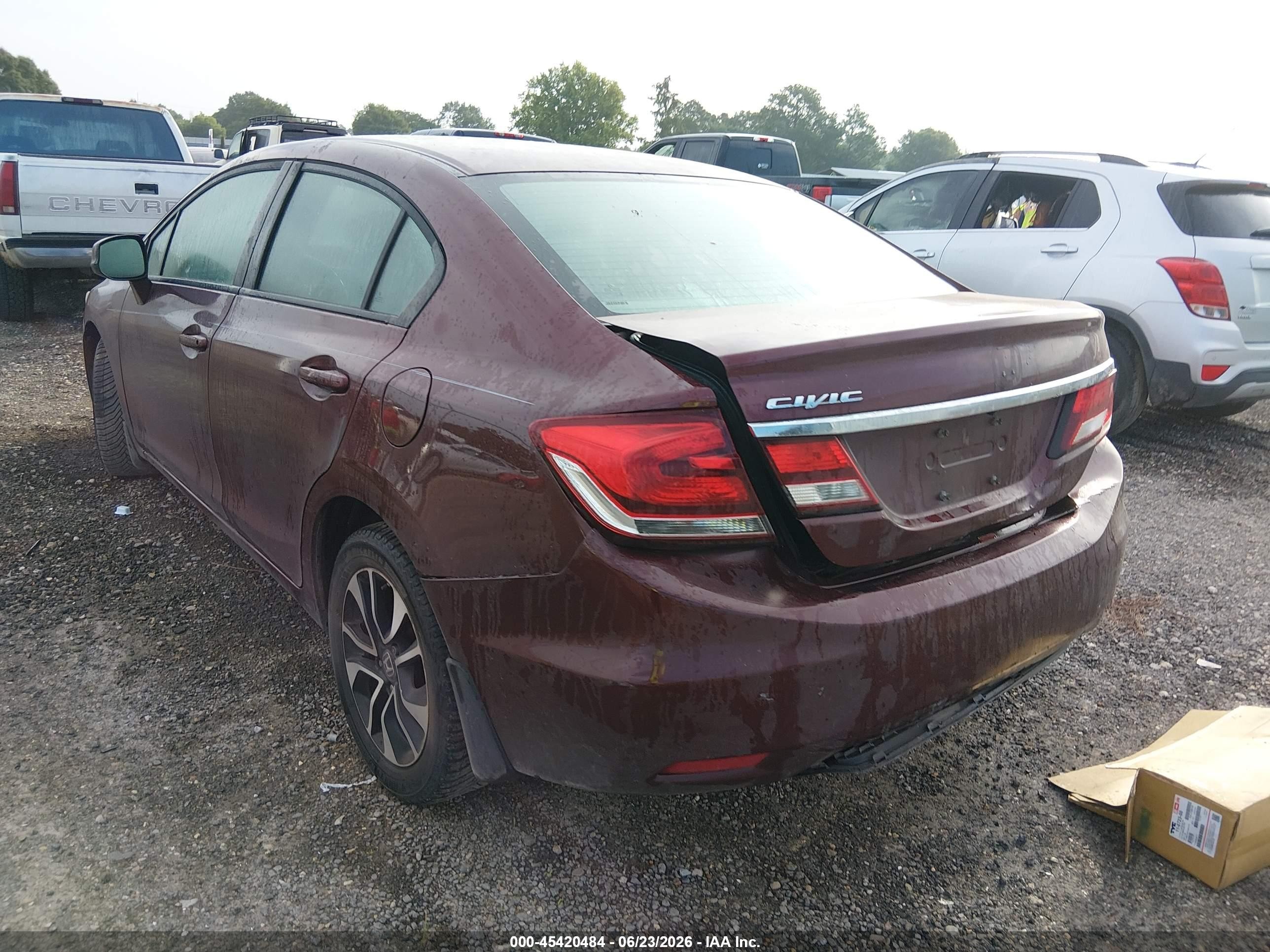 2013 Honda Civic Ex-l Бордовый vin: 2HGFB2F99DH508654