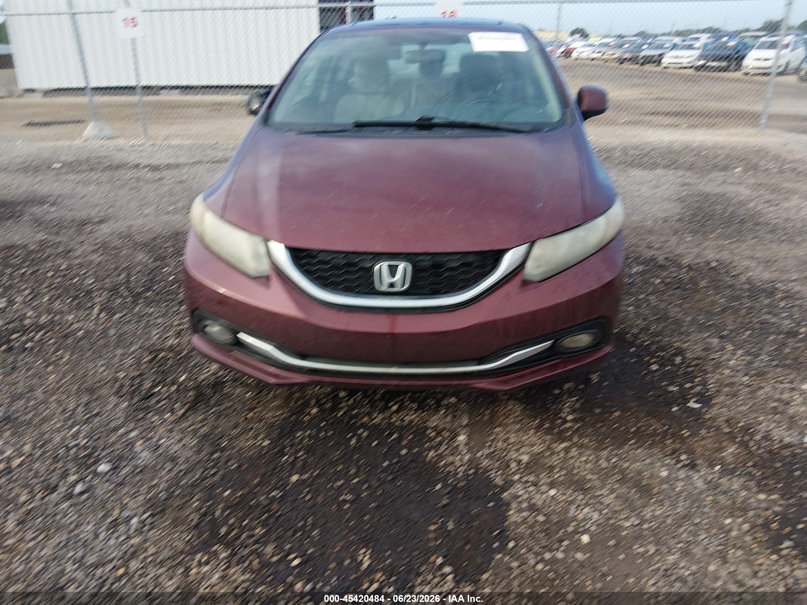 2013 Honda Civic Ex-l Бордовый vin: 2HGFB2F99DH508654