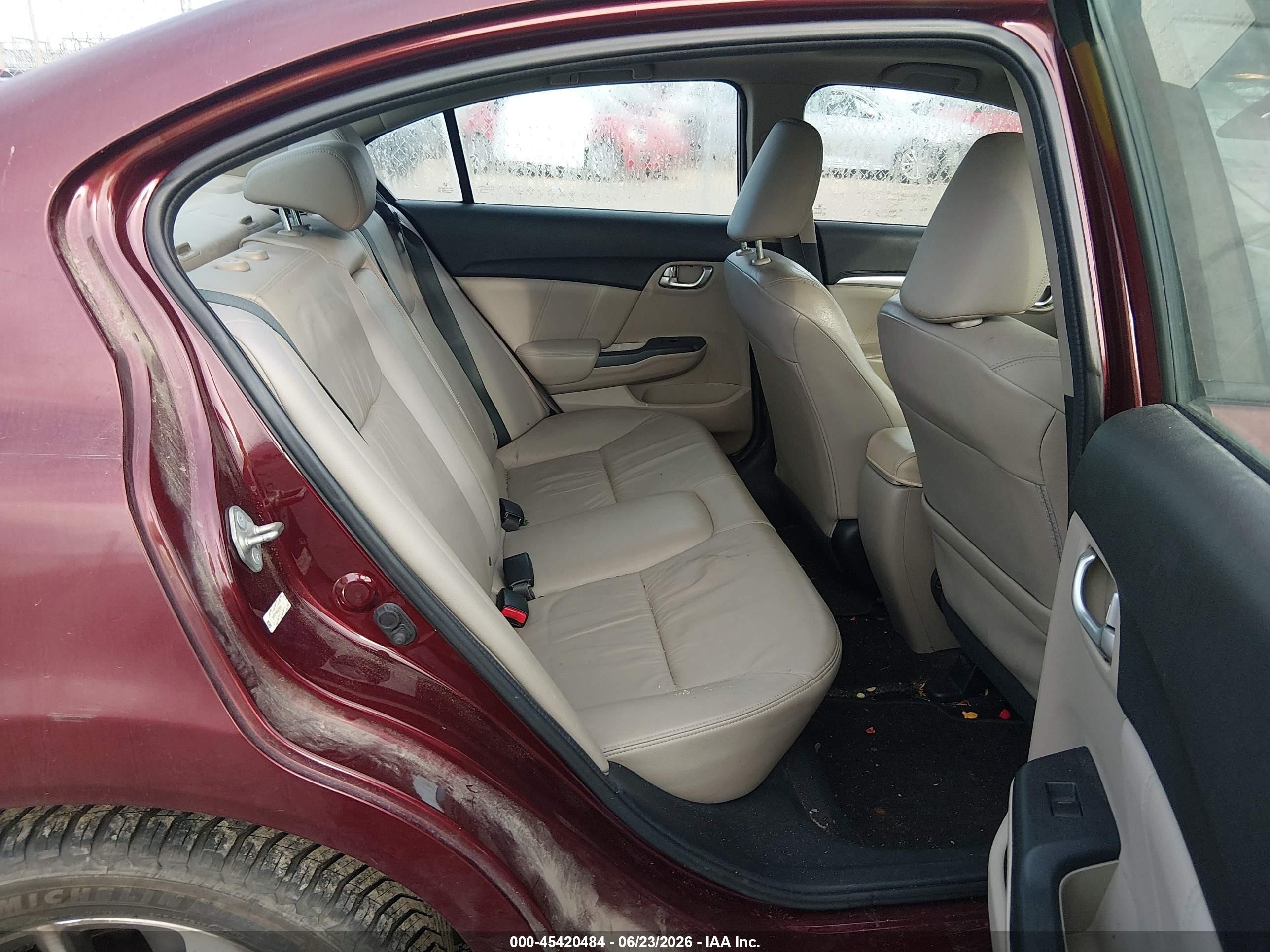 2013 Honda Civic Ex-l Бордовый vin: 2HGFB2F99DH508654