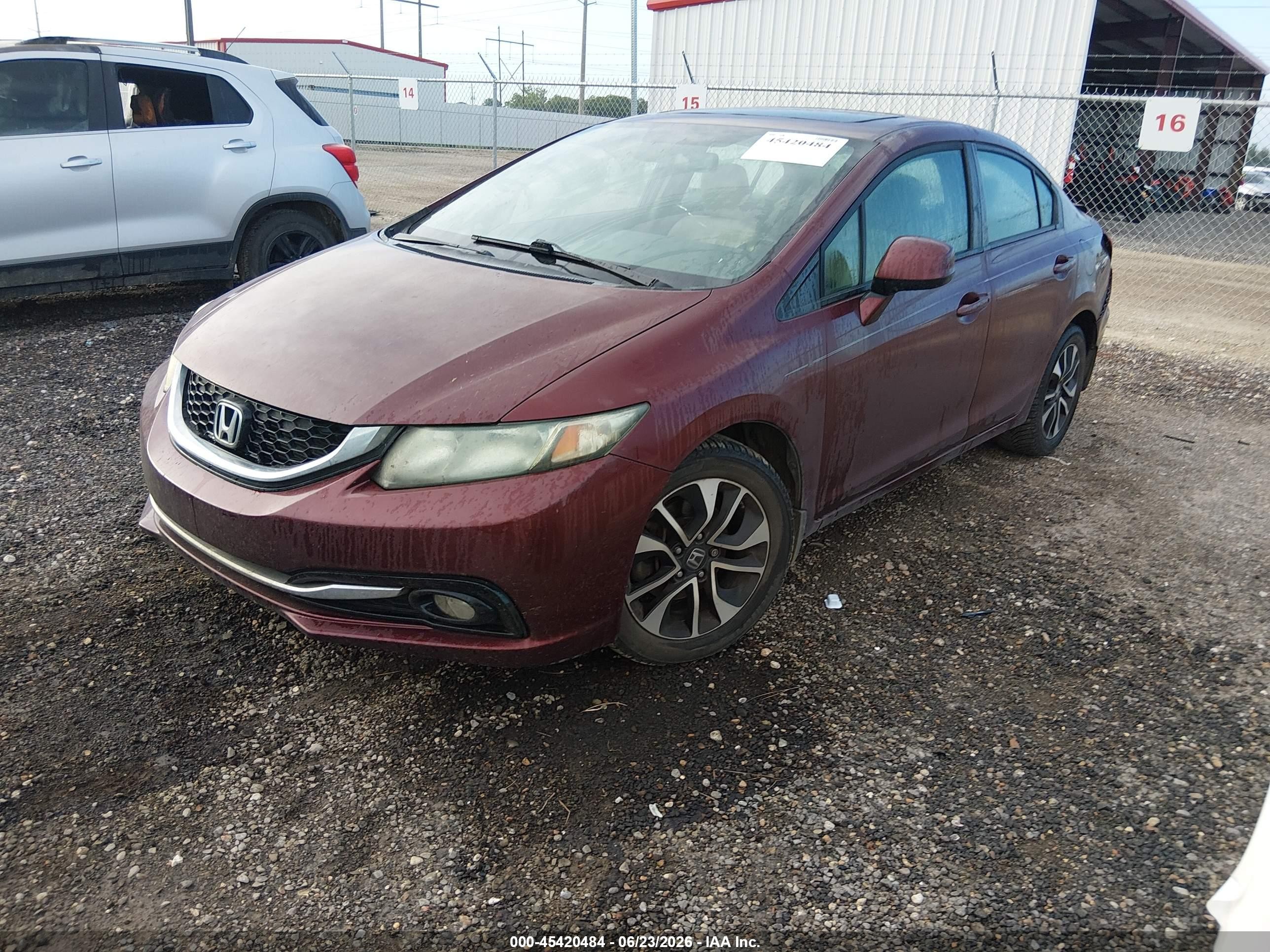 2013 Honda Civic Ex-l Бордовый vin: 2HGFB2F99DH508654