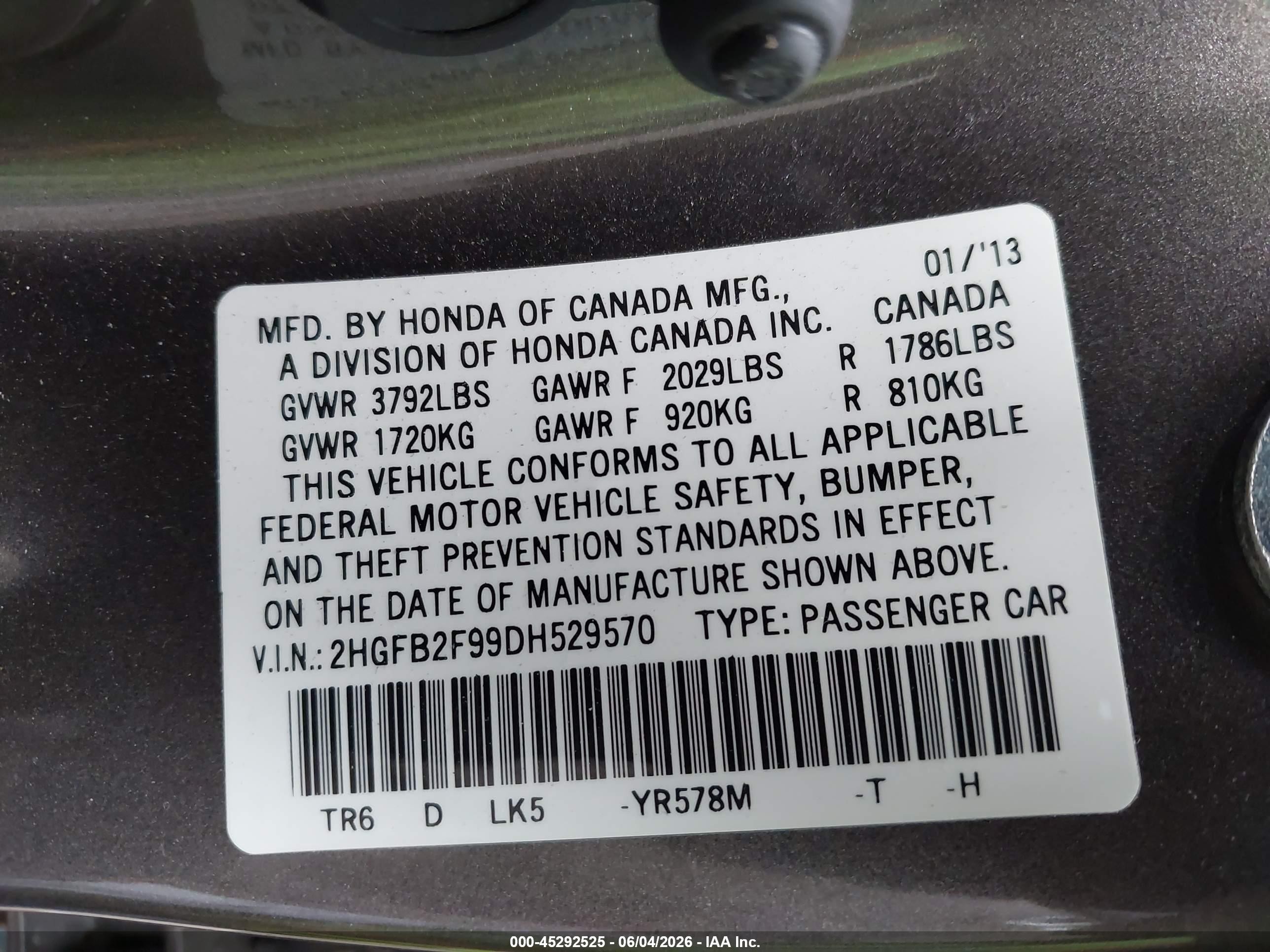 2013 Honda Civic Ex-l Gray vin: 2HGFB2F99DH529570