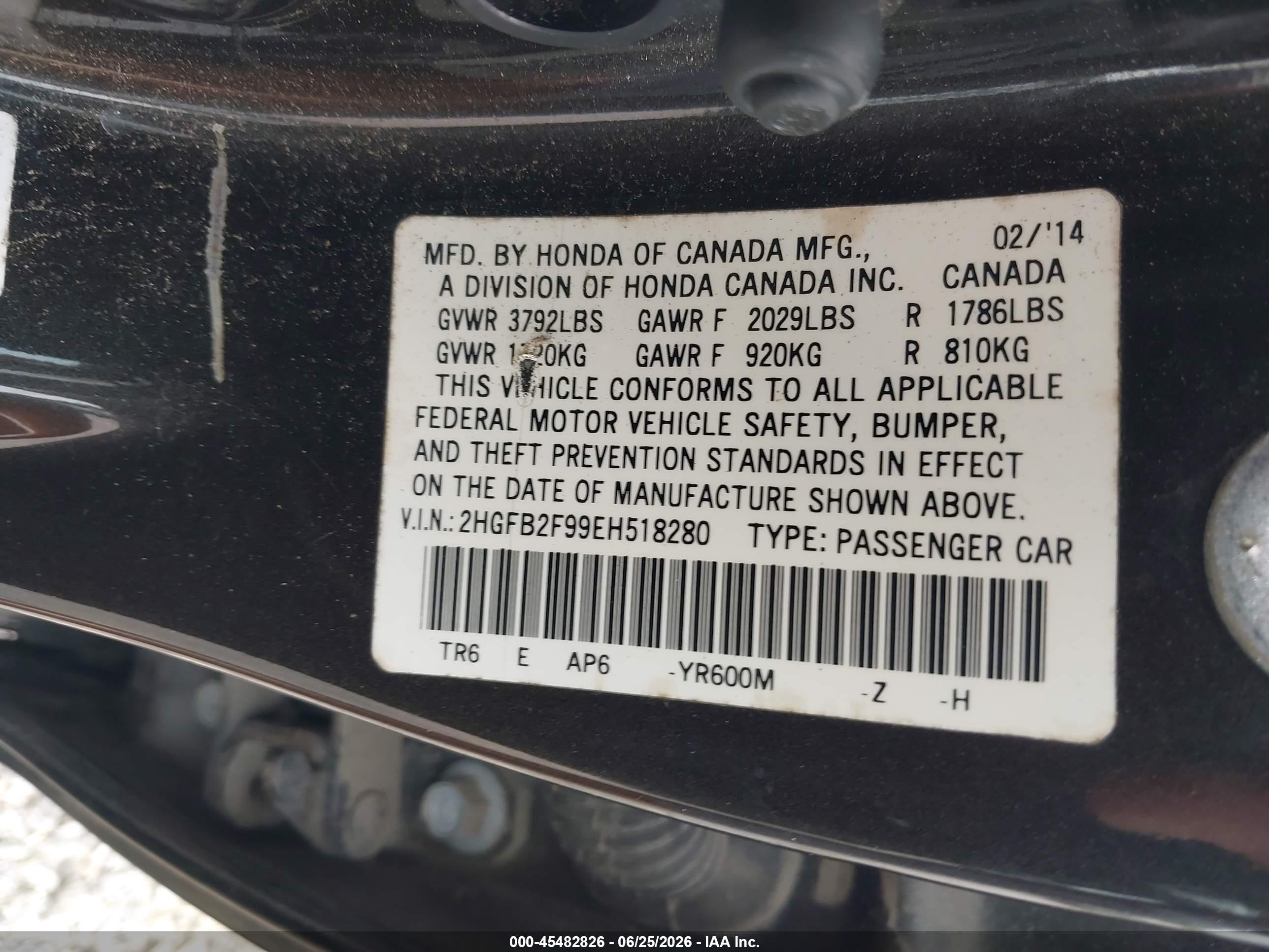 2014 Honda Civic Ex-l Black vin: 2HGFB2F99EH518280