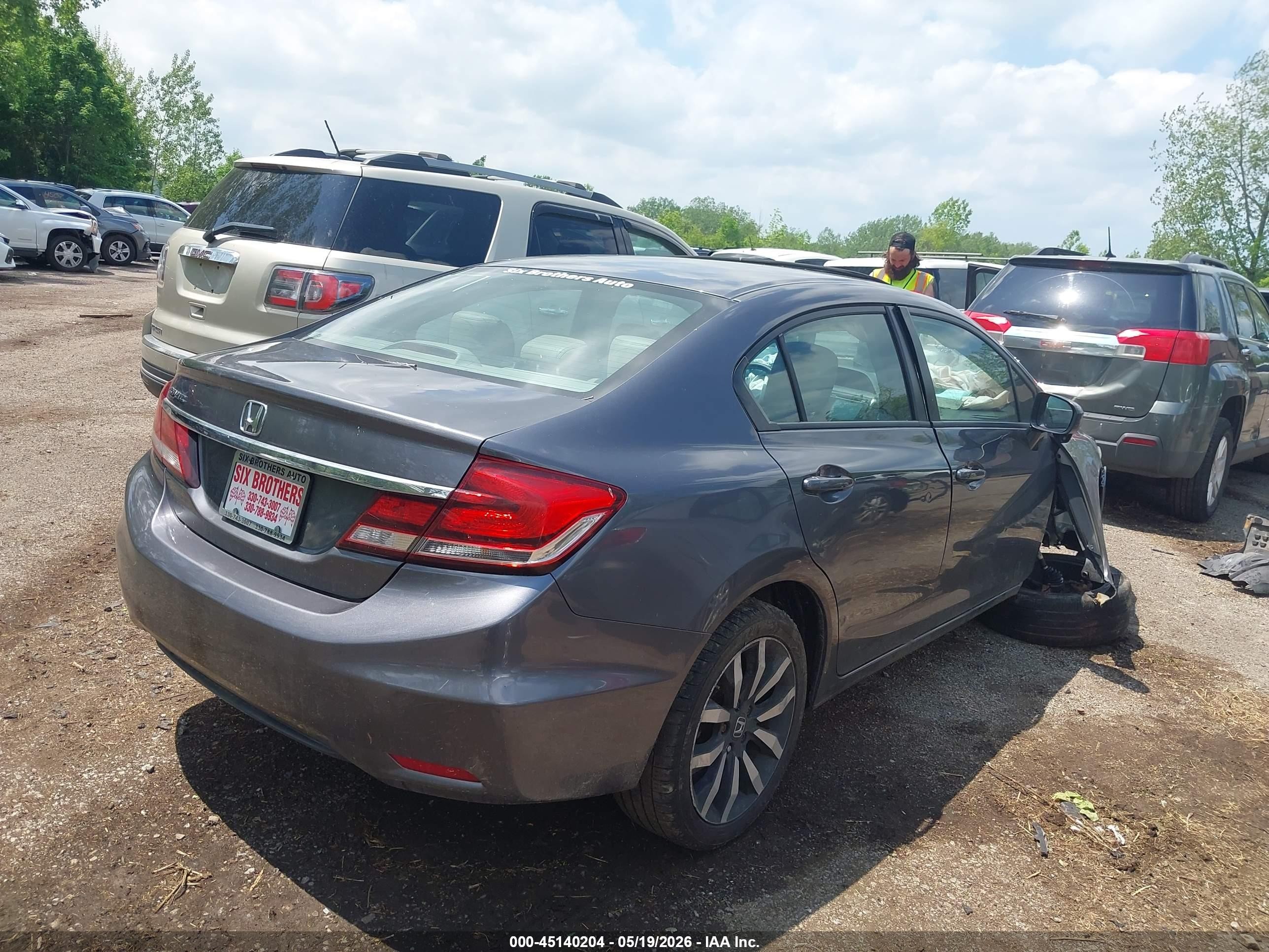 2014 Honda Civic Ex-l Gray vin: 2HGFB2F99EH559587