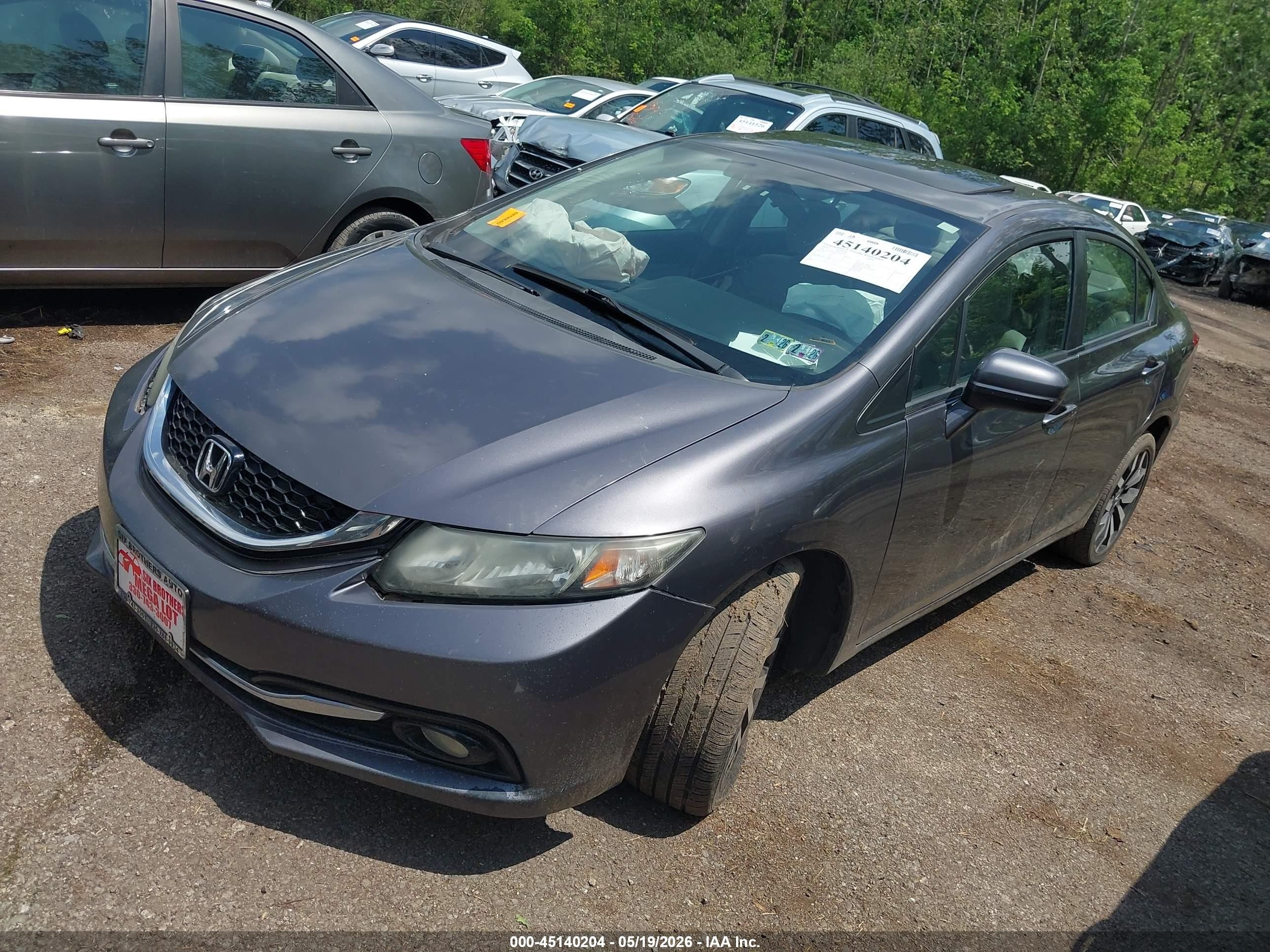 2014 Honda Civic Ex-l Gray vin: 2HGFB2F99EH559587
