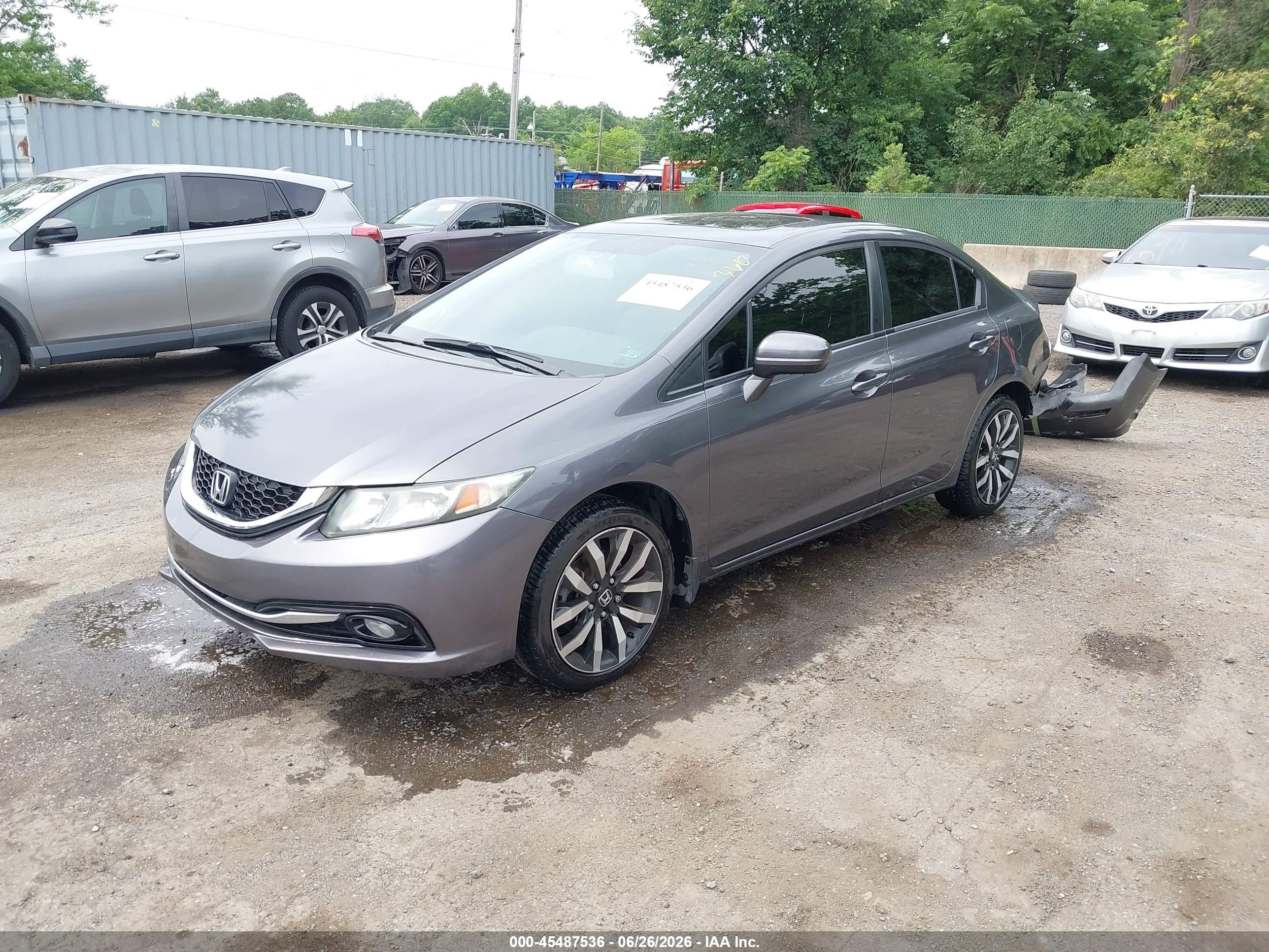 2015 Honda Civic Ex-l Gray vin: 2HGFB2F99FH512089