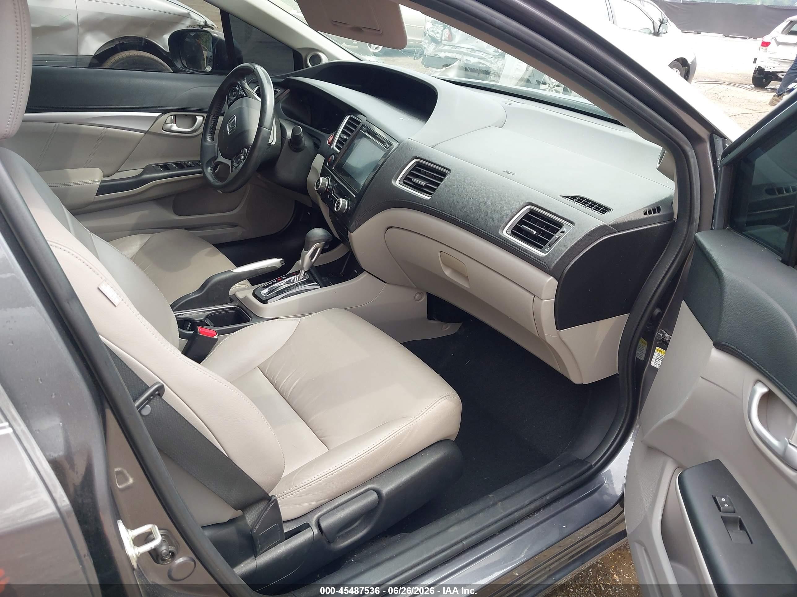 2015 Honda Civic Ex-l Gray vin: 2HGFB2F99FH512089