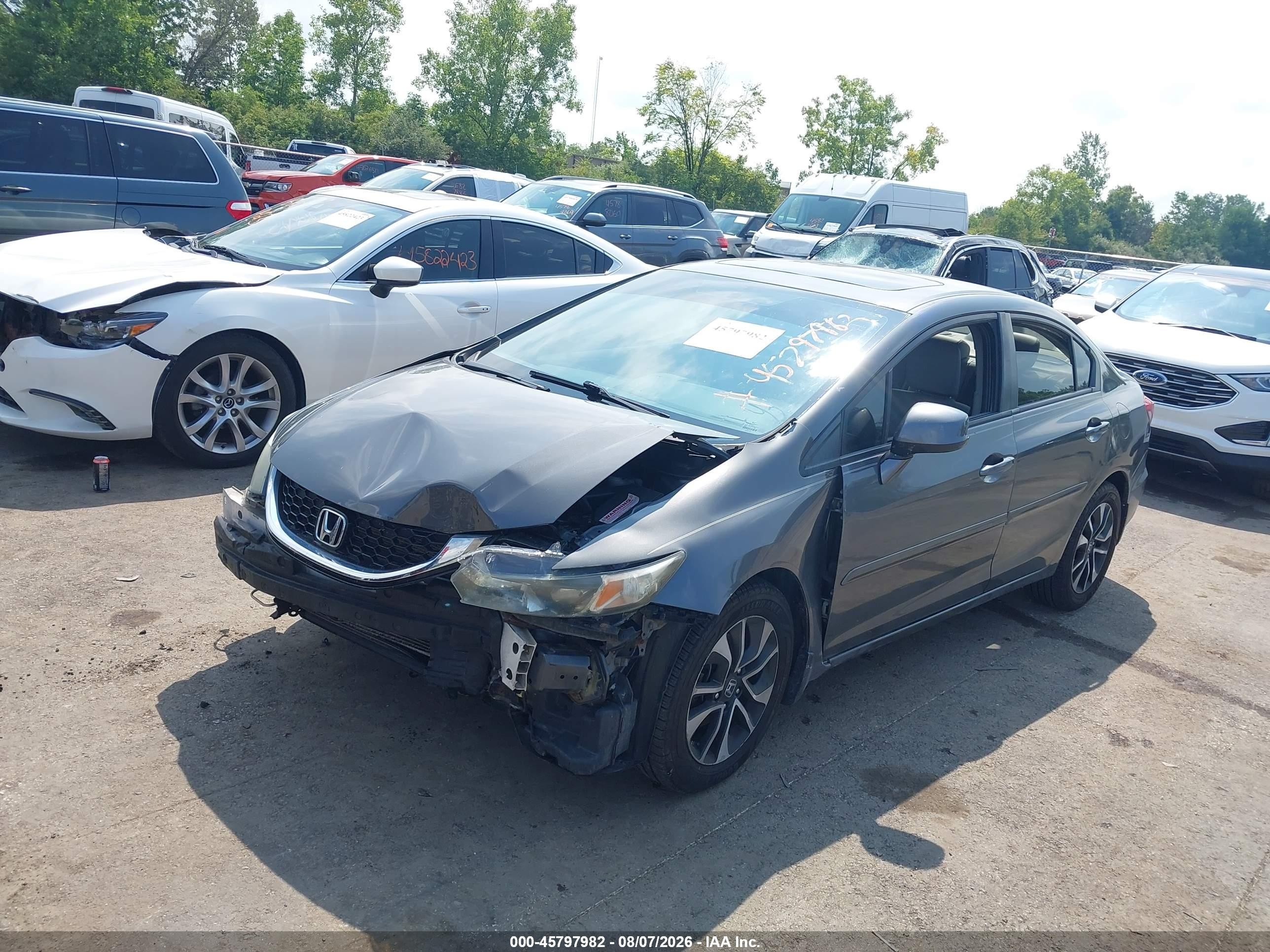 2013 Honda Civic Ex-l Gray vin: 2HGFB2F9XDH509411