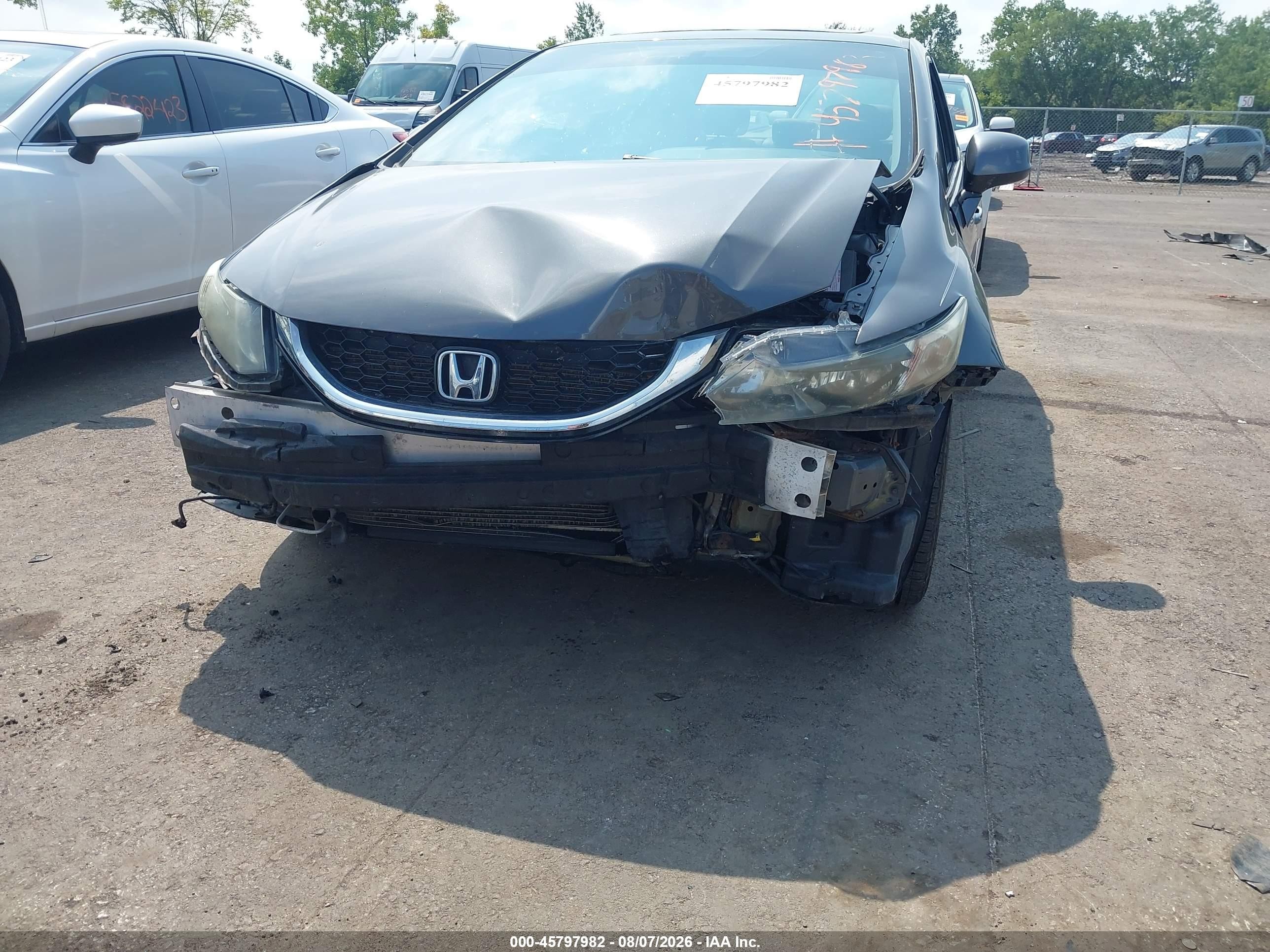 2013 Honda Civic Ex-l Gray vin: 2HGFB2F9XDH509411