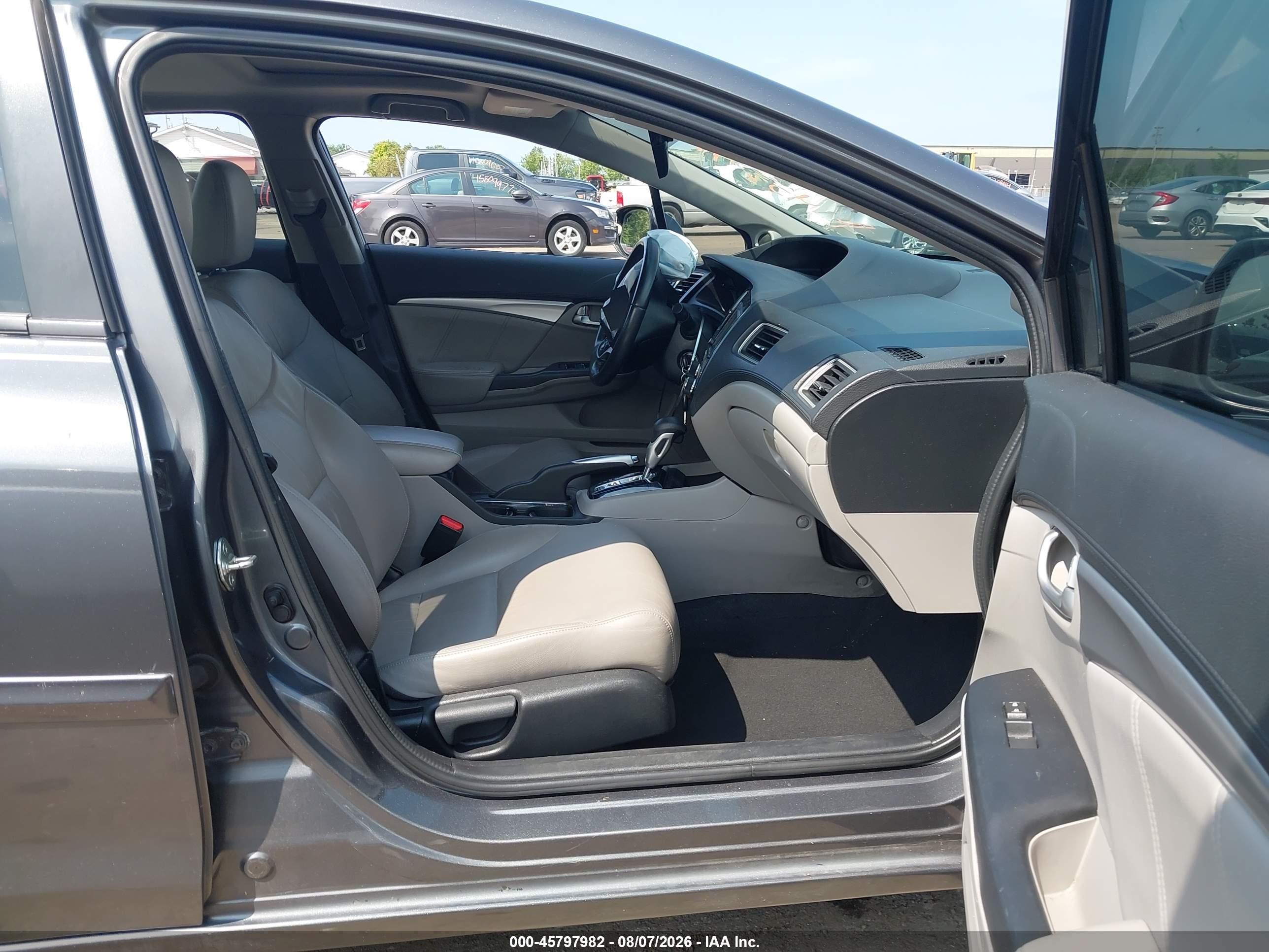 2013 Honda Civic Ex-l Gray vin: 2HGFB2F9XDH509411
