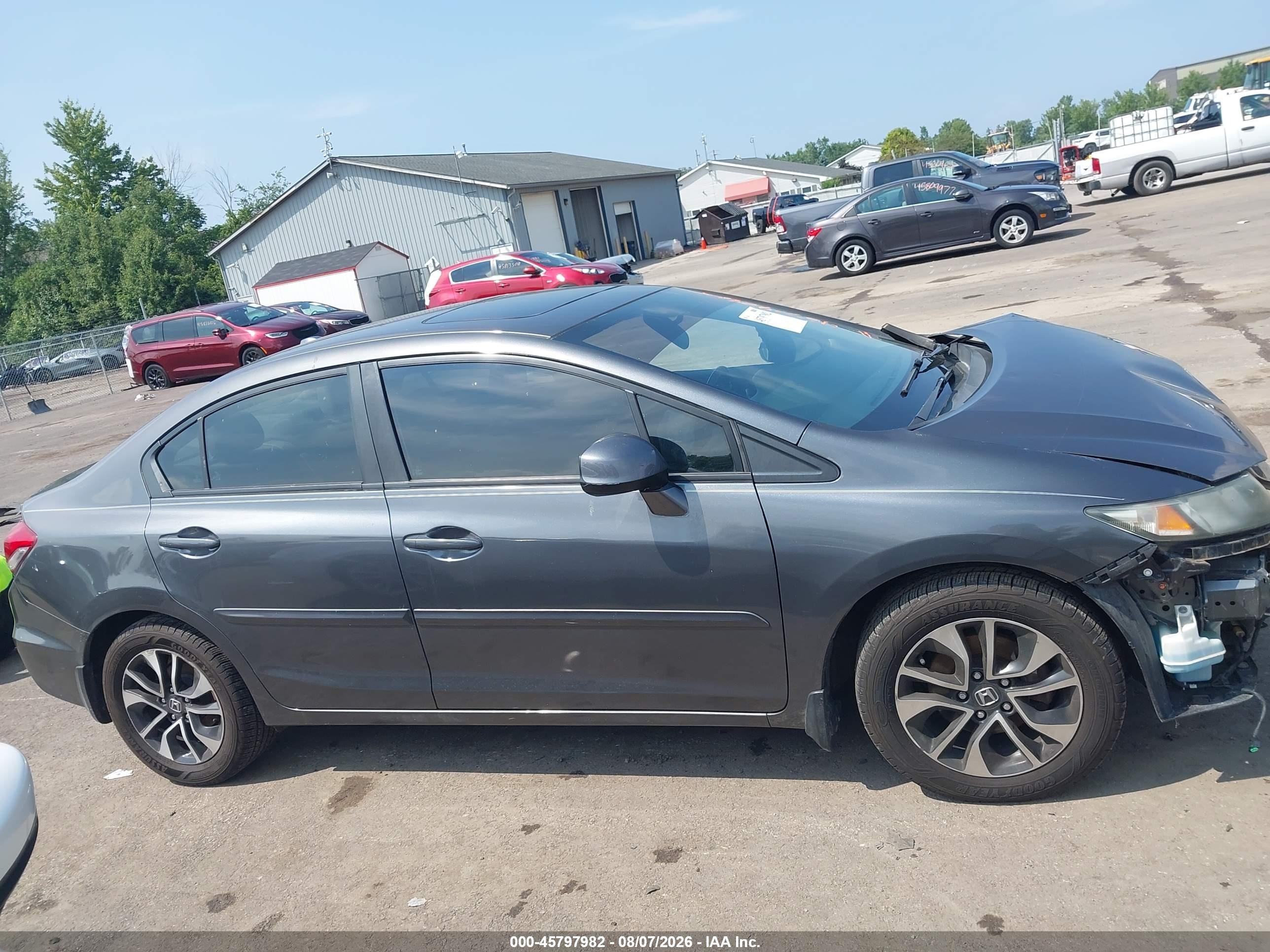 2013 Honda Civic Ex-l Gray vin: 2HGFB2F9XDH509411