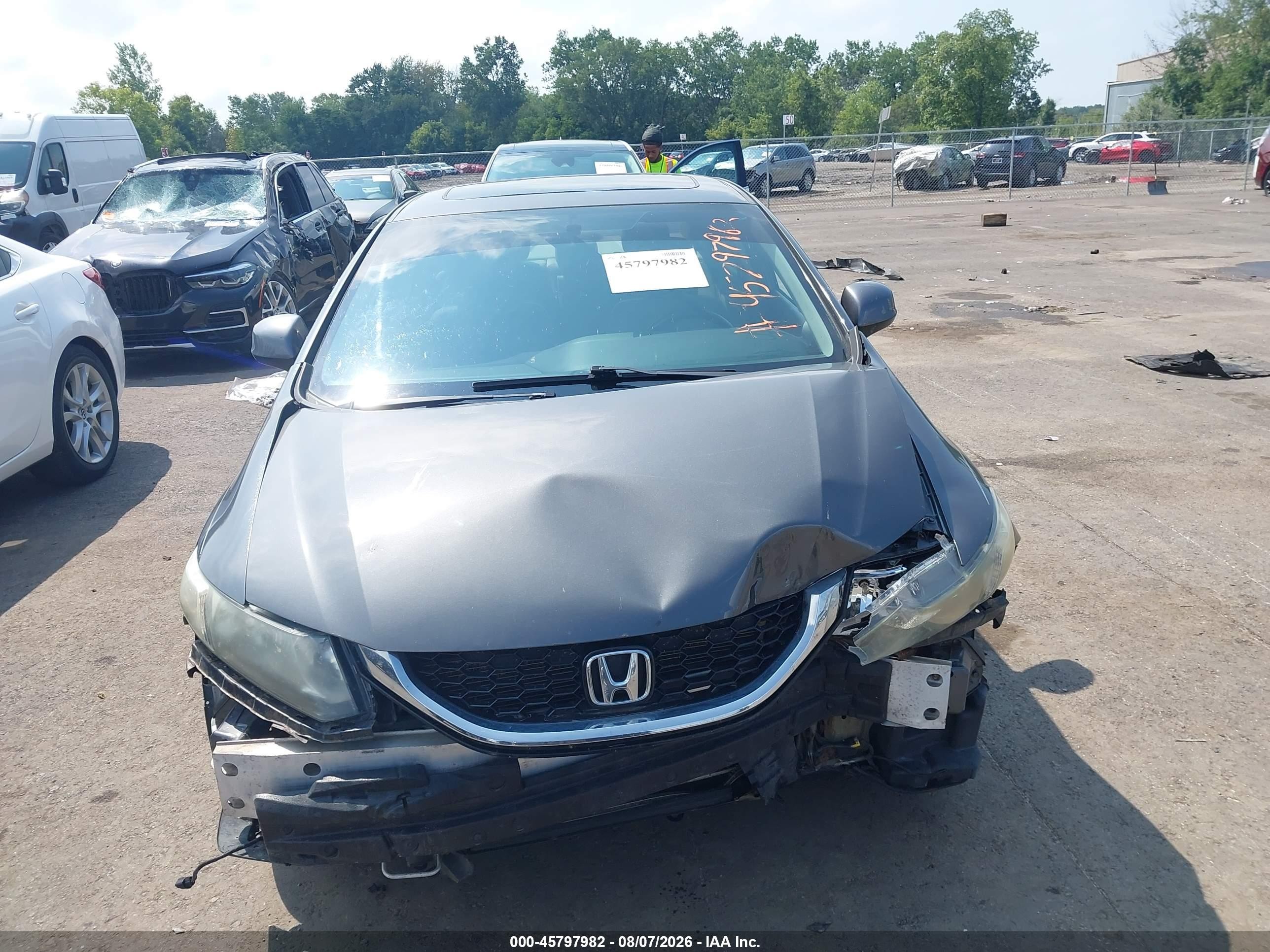 2013 Honda Civic Ex-l Gray vin: 2HGFB2F9XDH509411