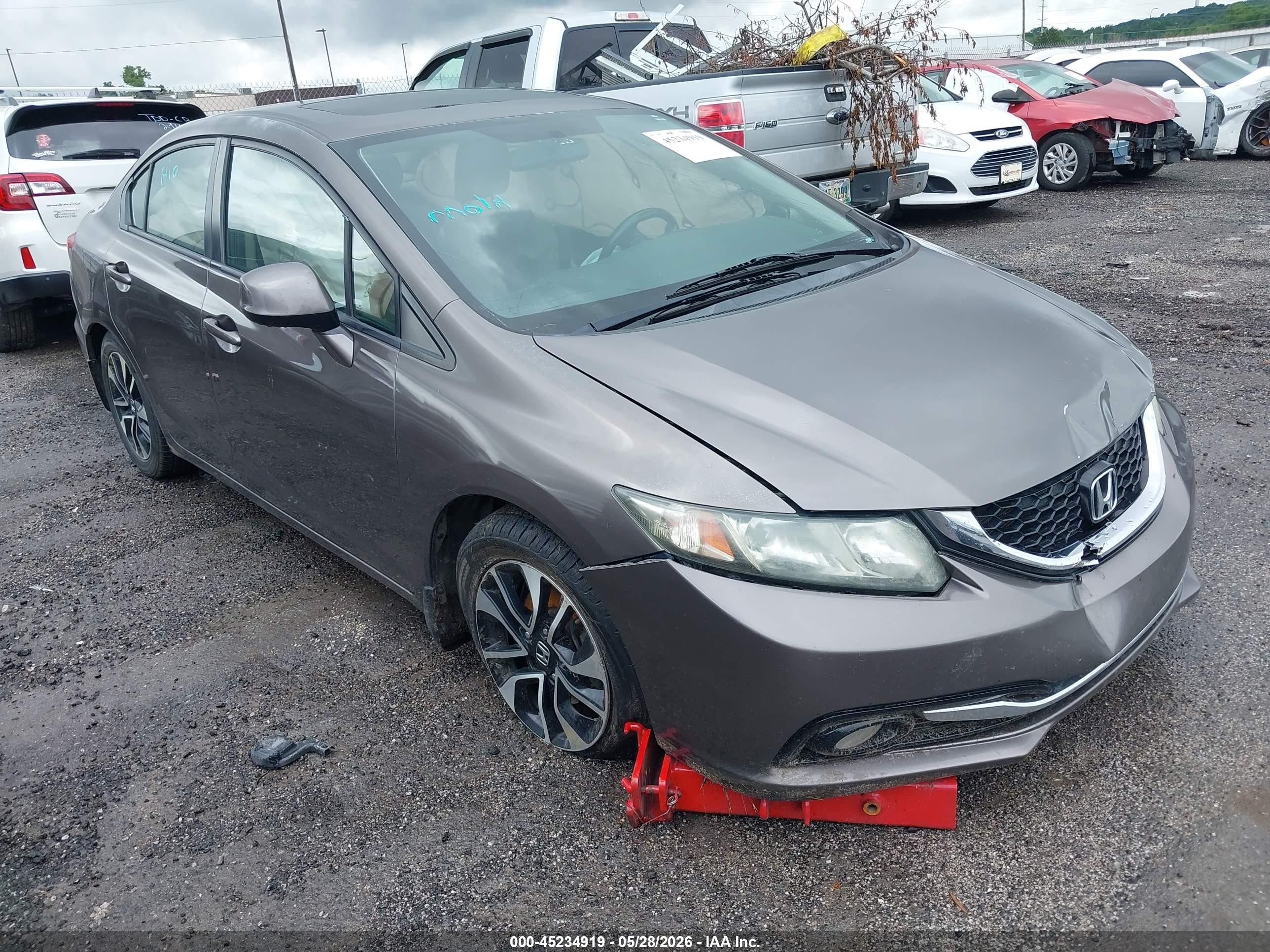2013 Honda Civic Ex-l Gray vin: 2HGFB2F9XDH526242