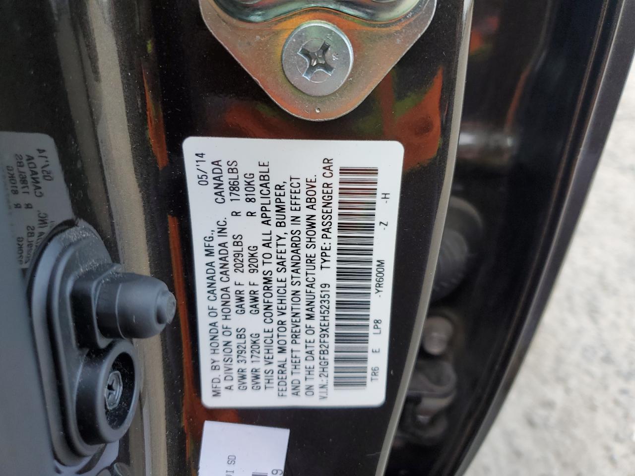 2014 Honda Civic Exl Charcoal vin: 2HGFB2F9XEH523519
