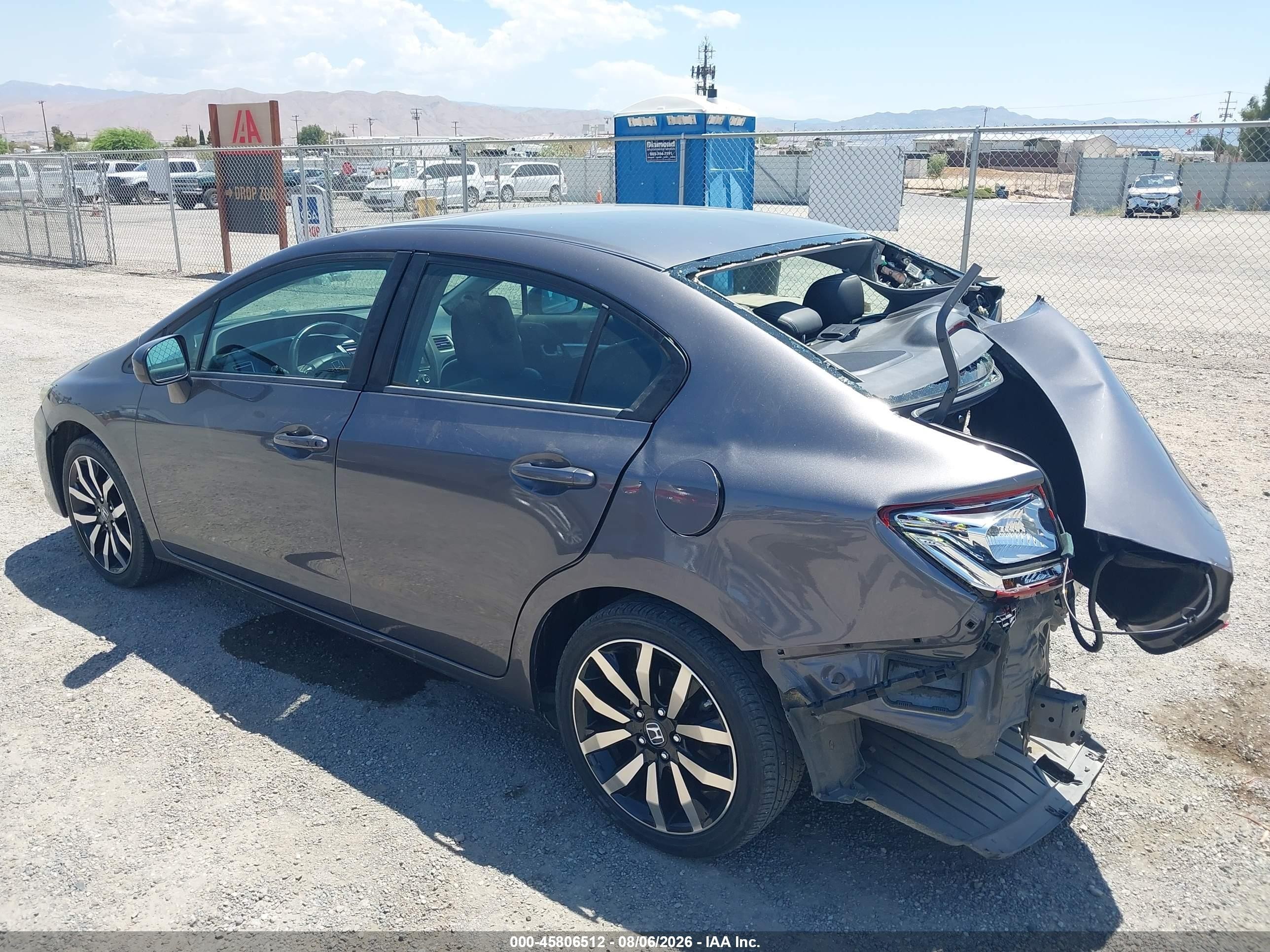 2015 Honda Civic Ex-l Gray vin: 2HGFB2F9XFH529497