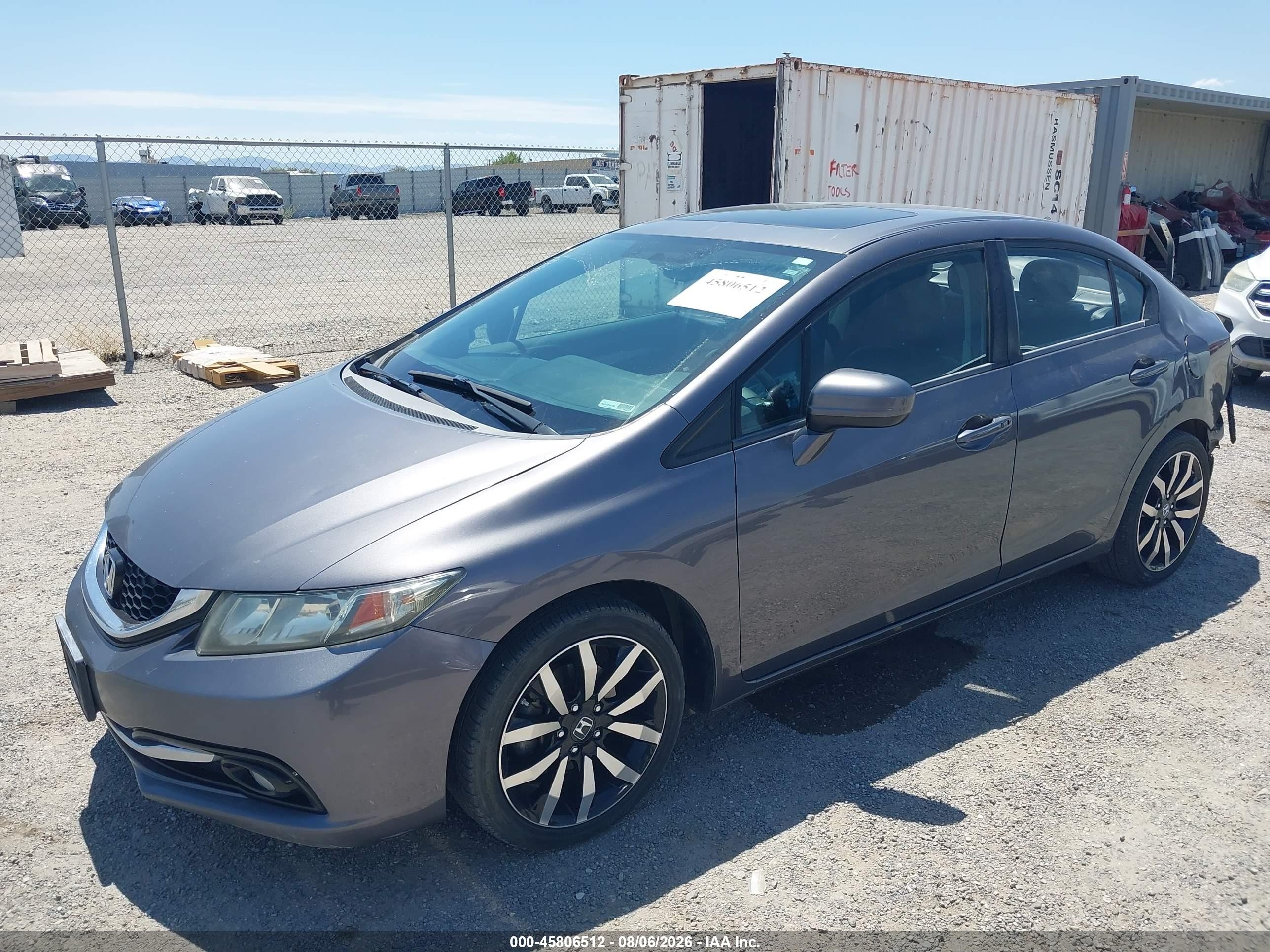2015 Honda Civic Ex-l Gray vin: 2HGFB2F9XFH529497