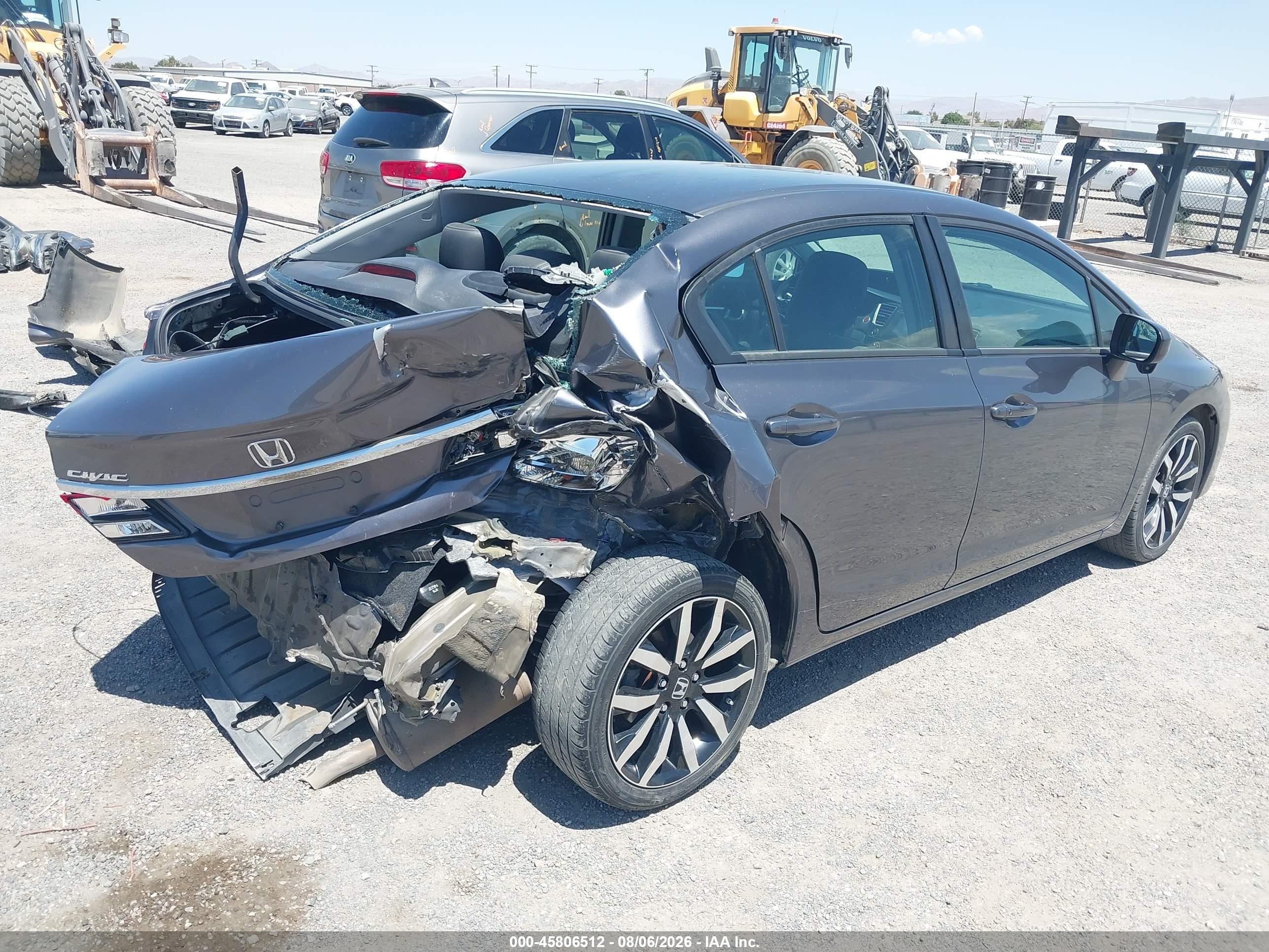 2015 Honda Civic Ex-l Gray vin: 2HGFB2F9XFH529497
