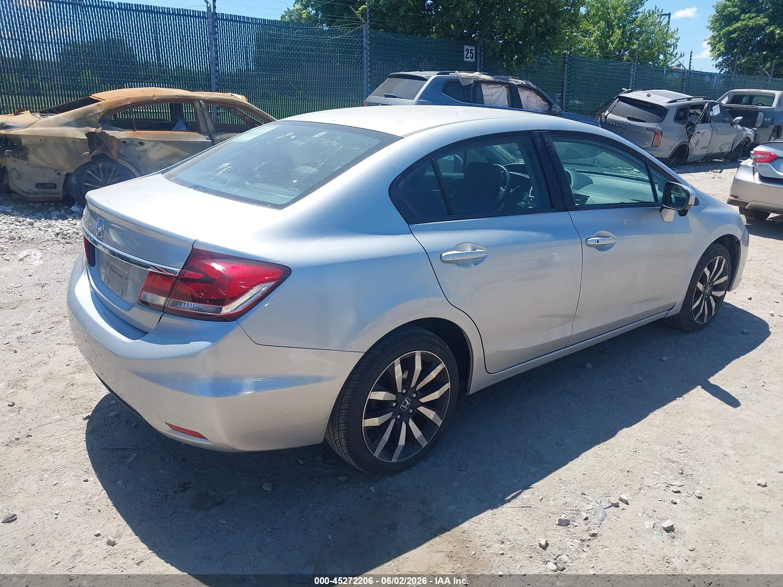 2015 Honda Civic Ex-l Silver vin: 2HGFB2F9XFH555744