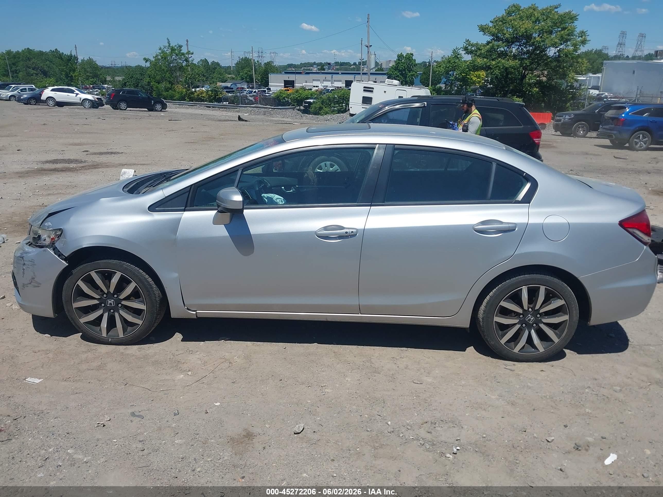 2015 Honda Civic Ex-l Silver vin: 2HGFB2F9XFH555744