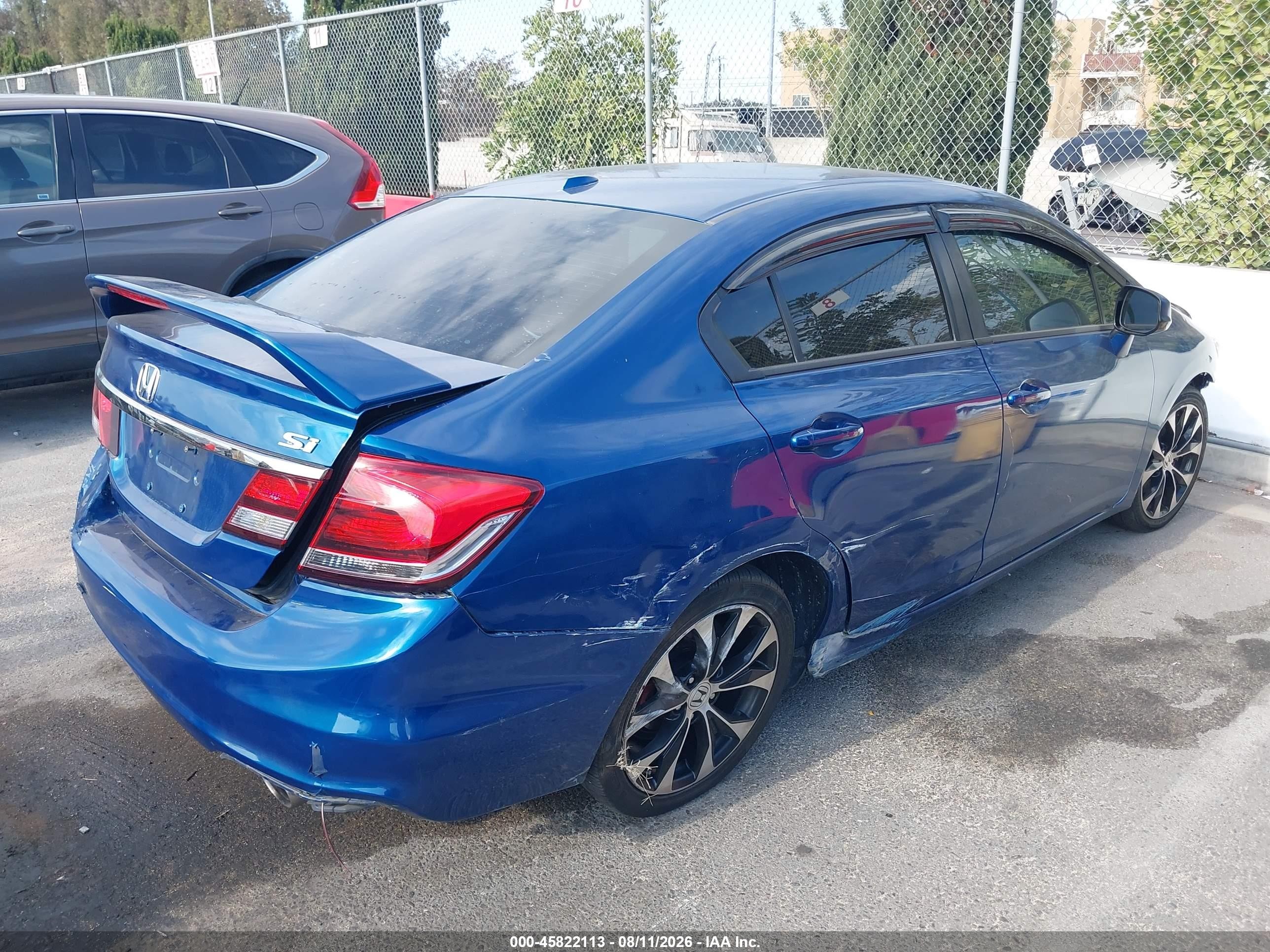 2013 Honda Civic Si Blue vin: 2HGFB6E50DH706335