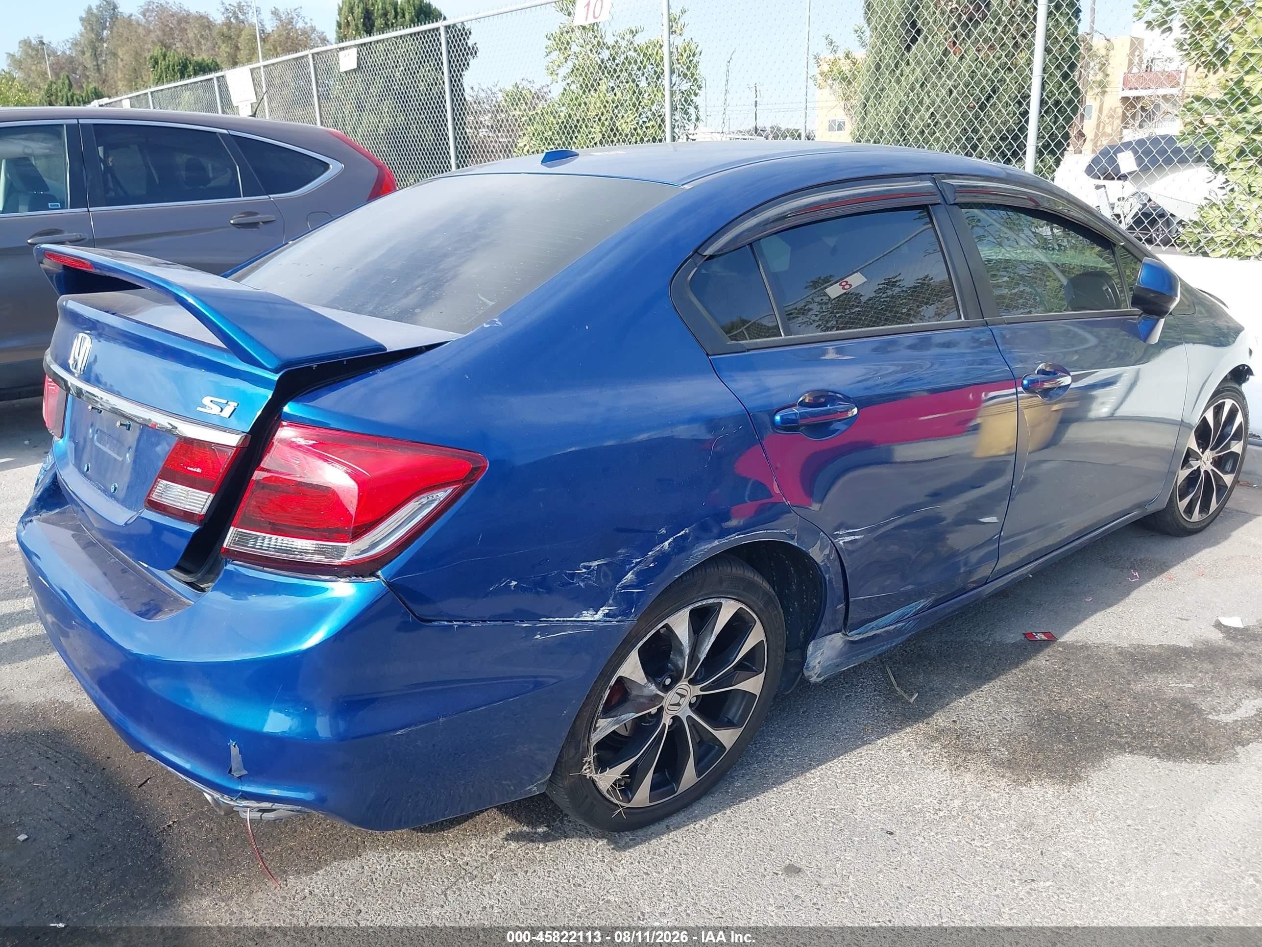 2013 Honda Civic Si Blue vin: 2HGFB6E50DH706335