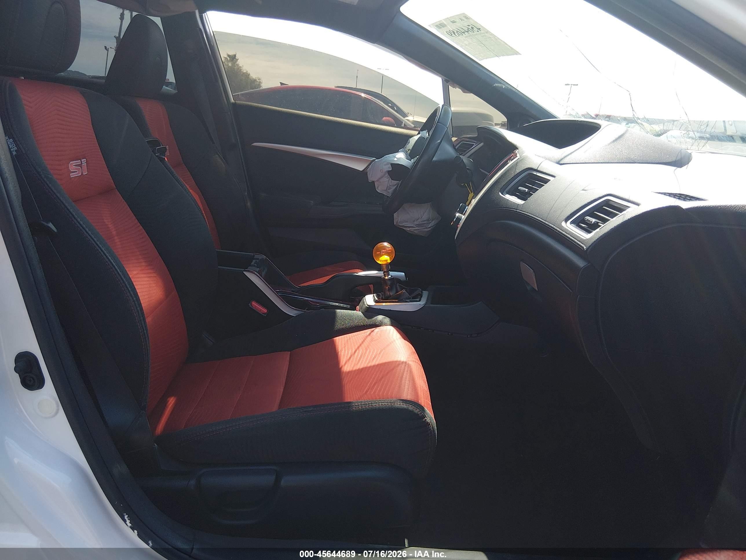 2015 Honda Civic Si White vin: 2HGFB6E50FH702255