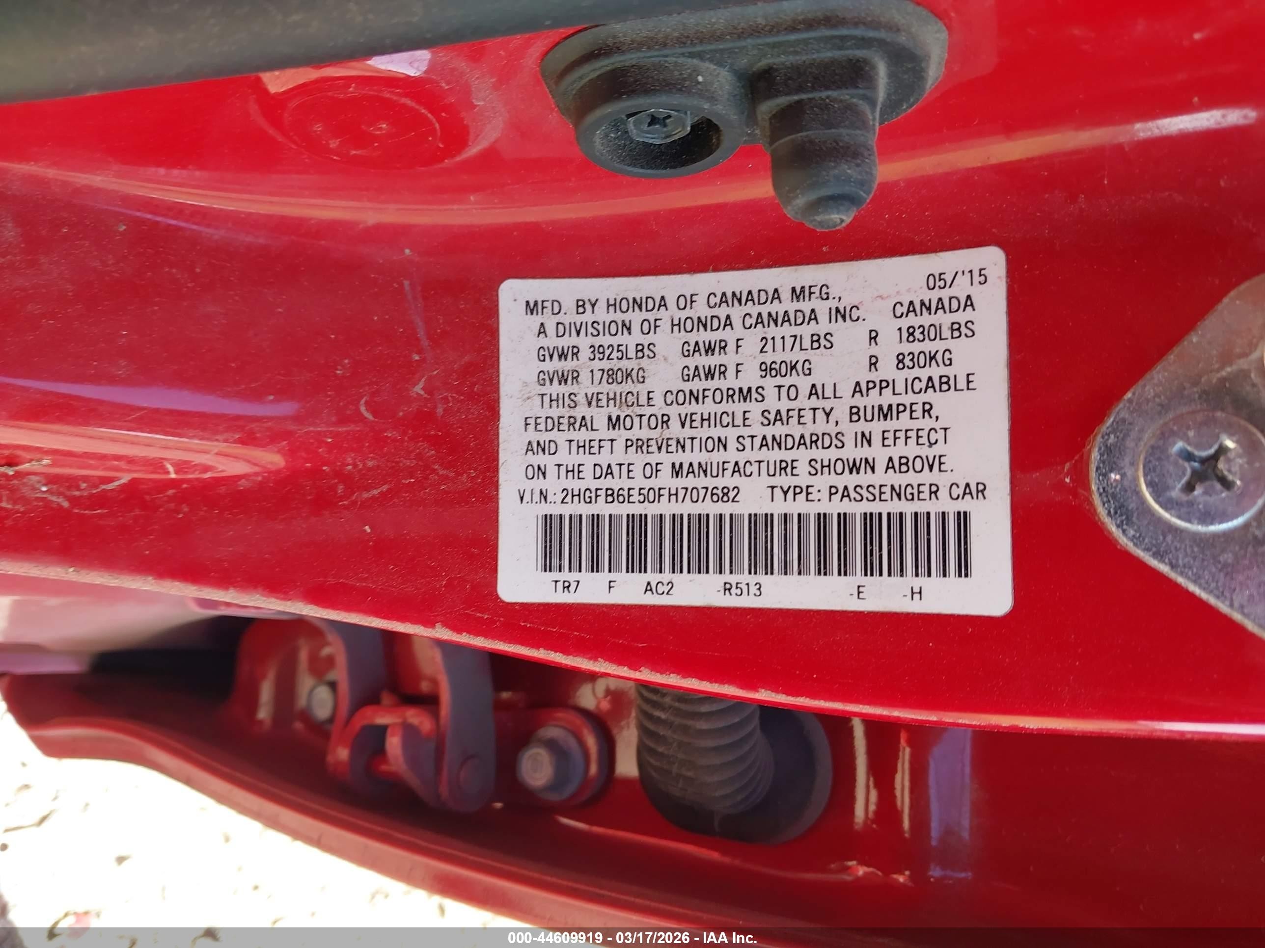 2015 Honda Civic Si Red vin: 2HGFB6E50FH707682