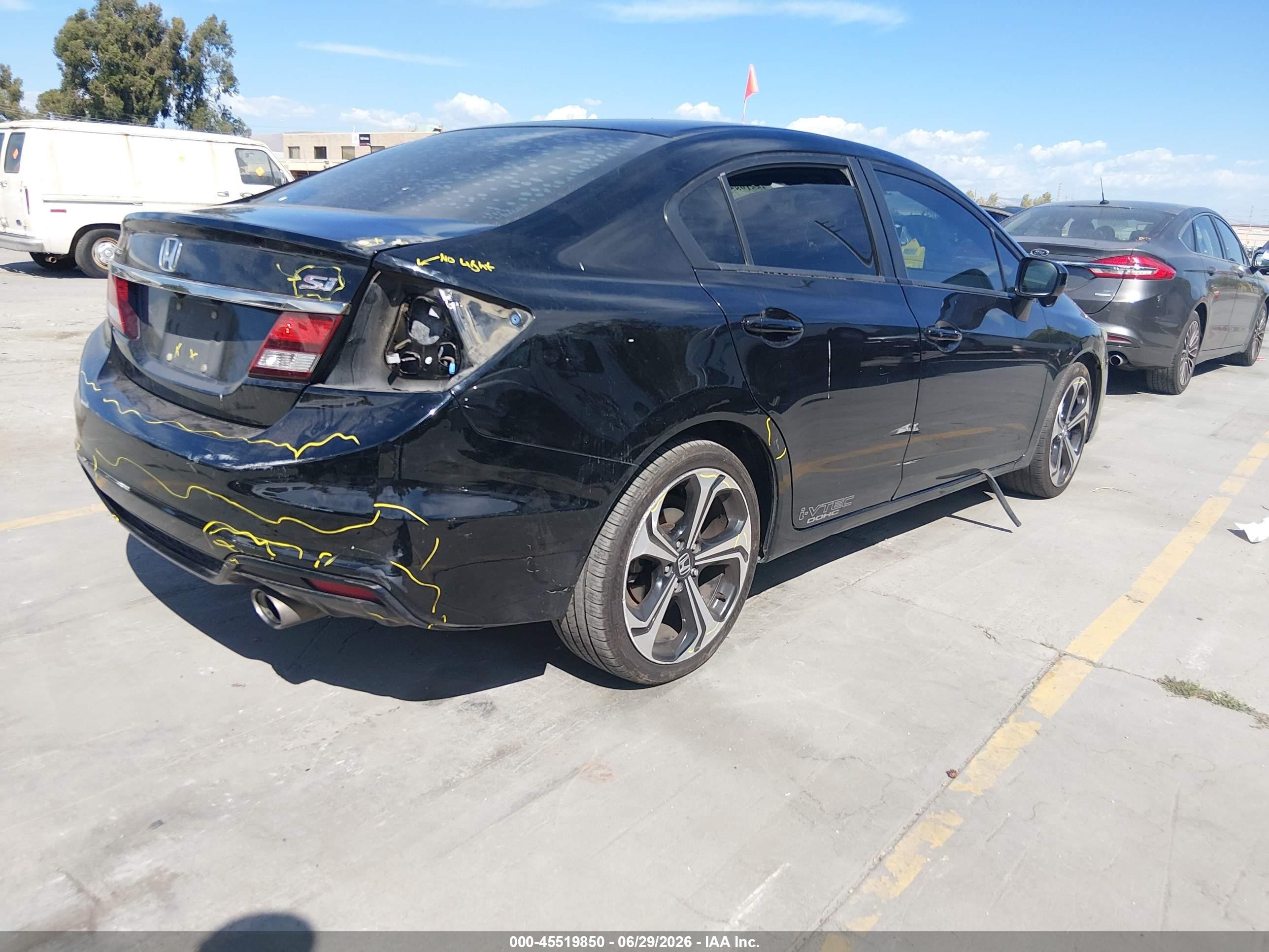 2015 Honda Civic Si Black vin: 2HGFB6E50FH707956