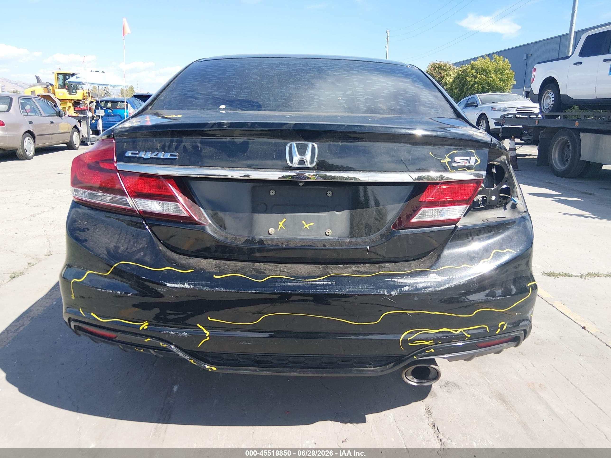 2015 Honda Civic Si Black vin: 2HGFB6E50FH707956
