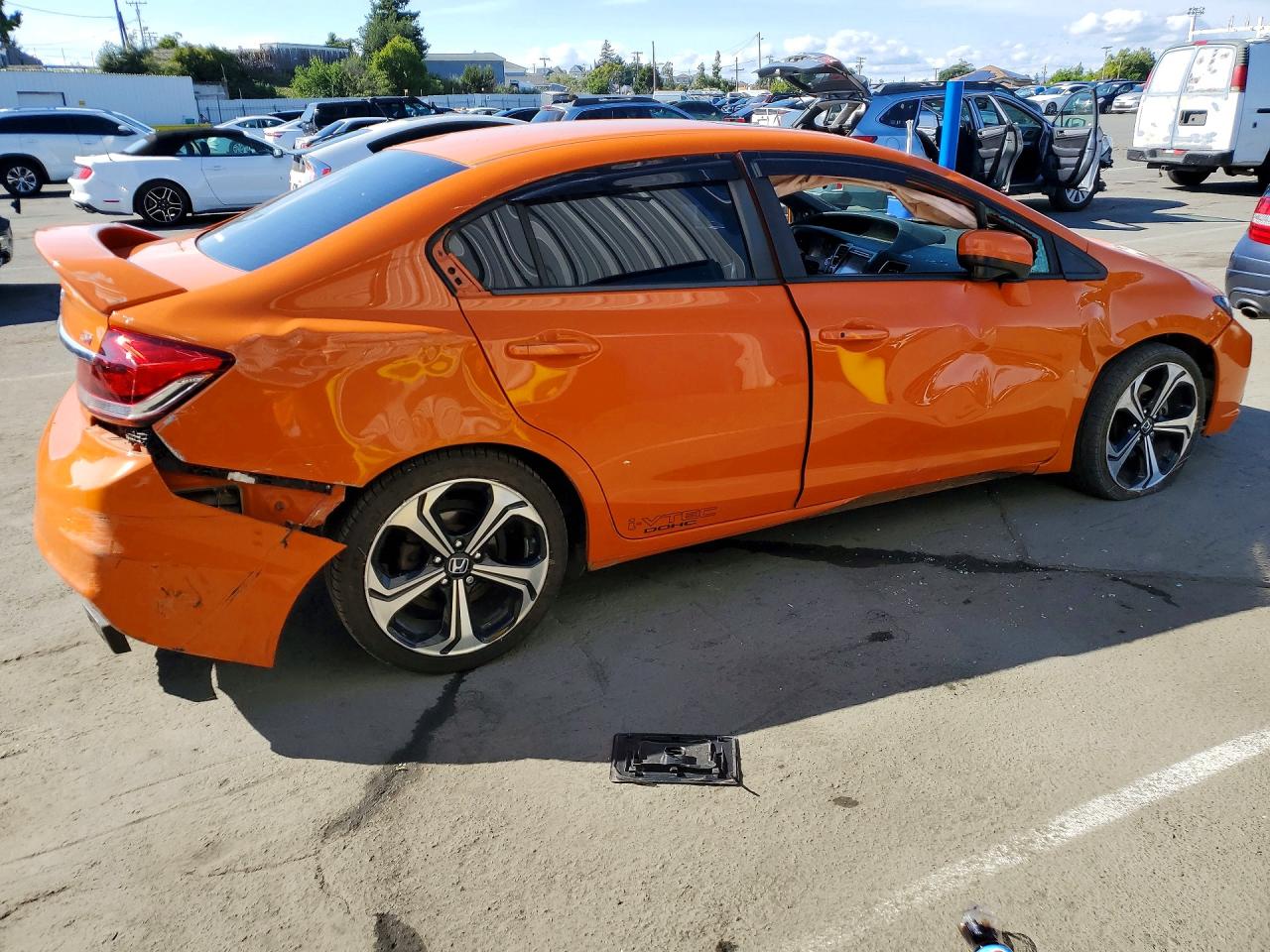 2014 Honda Civic Si Orange vin: 2HGFB6E51EH704983