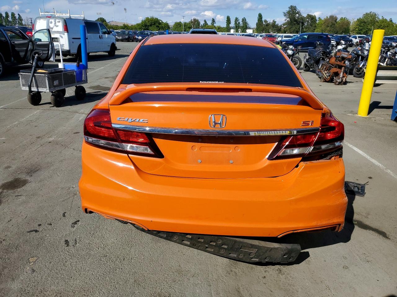 2014 Honda Civic Si Orange vin: 2HGFB6E51EH704983