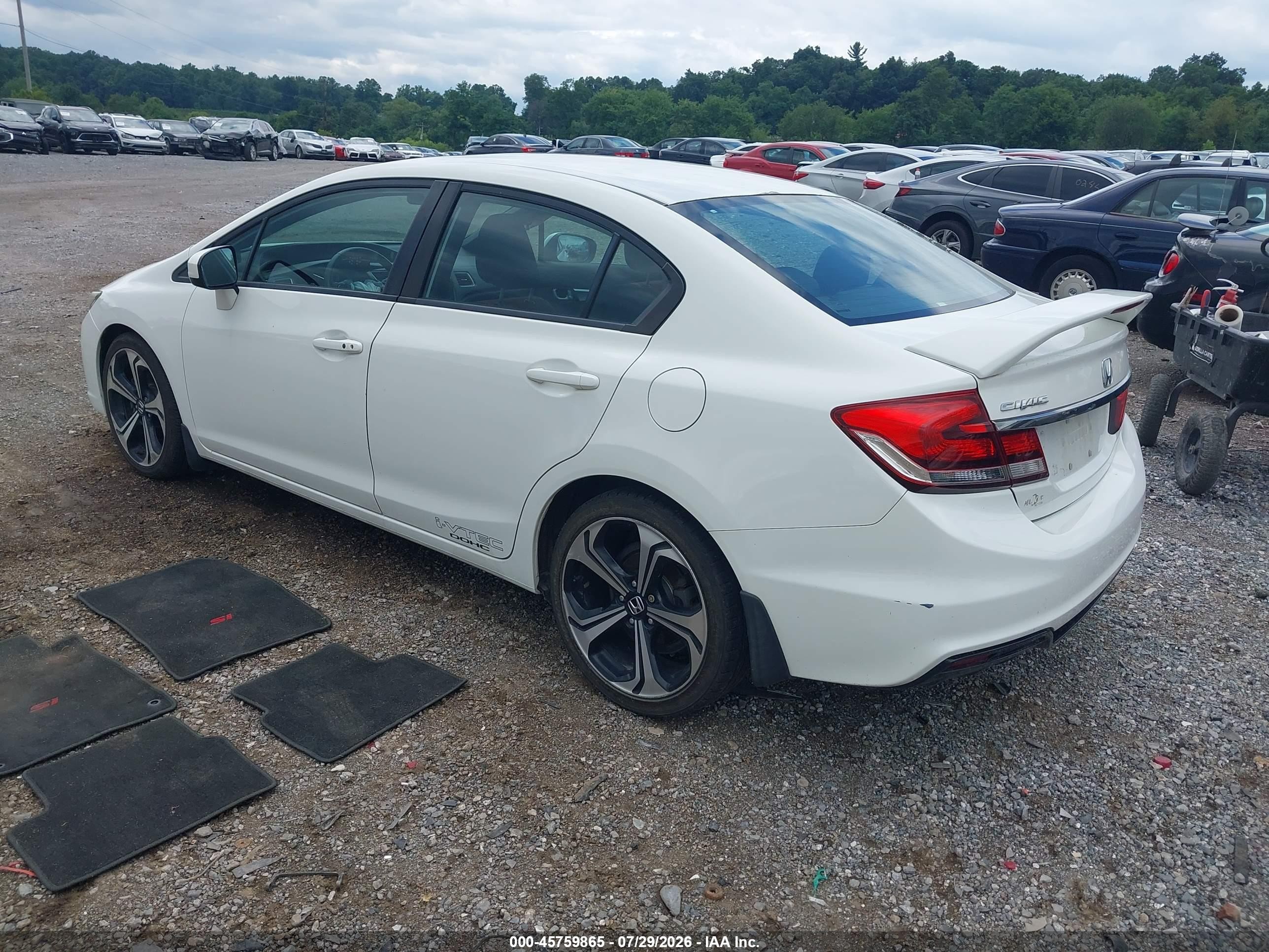 2015 Honda Civic Si White vin: 2HGFB6E51FH700742